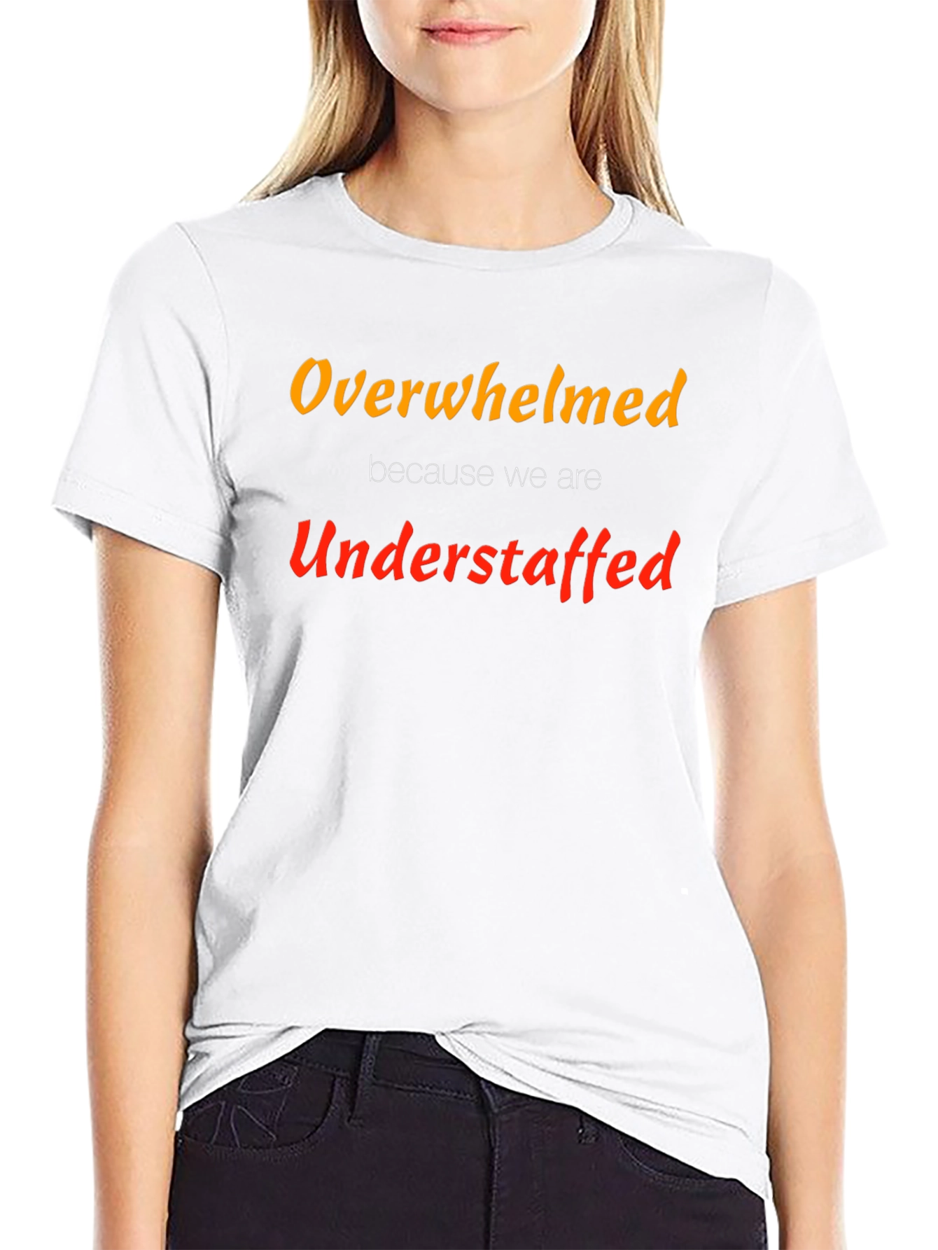 Overwhelmed Understaffed Graphic Tee - Black
