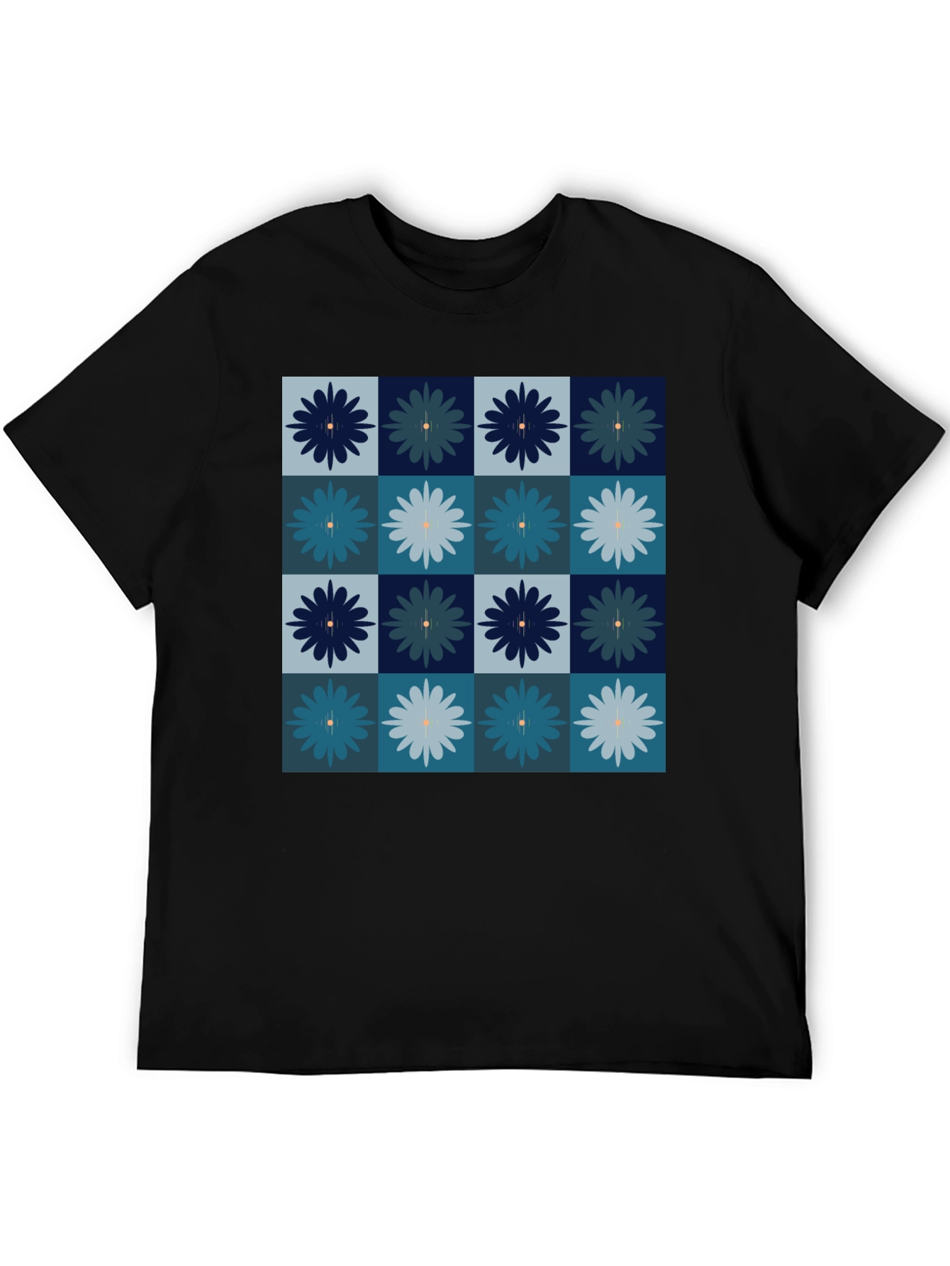 Floral Checkered T-Shirt - Modern Style