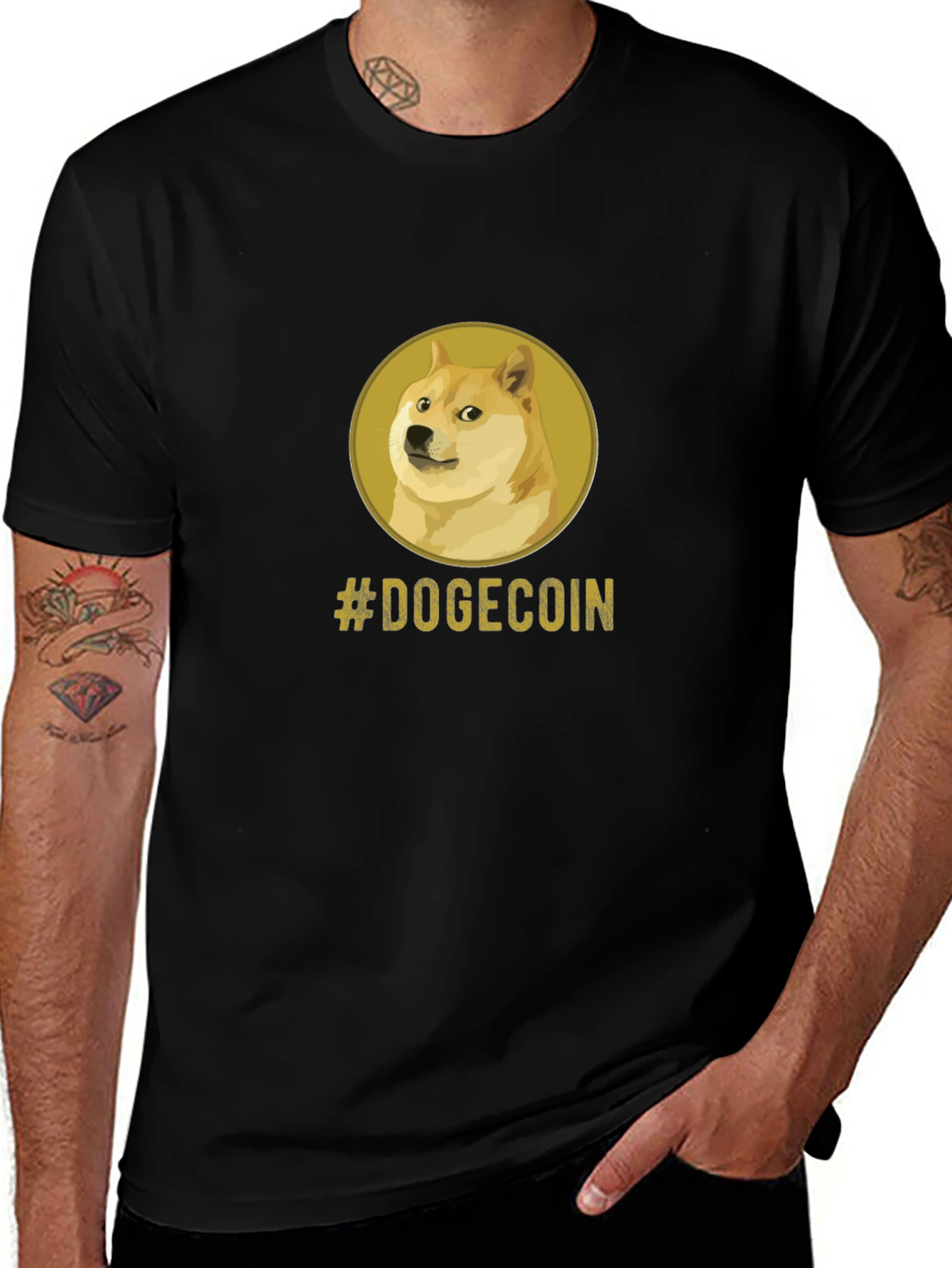 Dogecoin Meme Black T-Shirt - Crypto Currency Tee