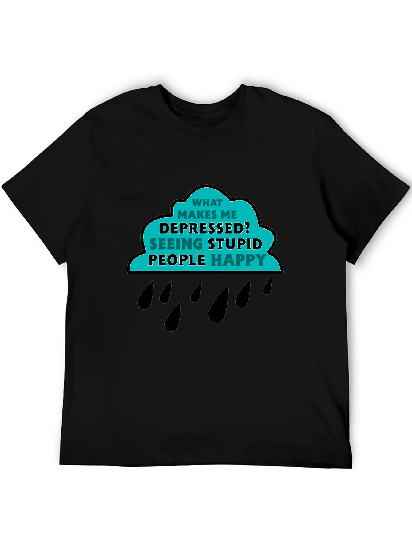 Depressed Seeing Stupid People T-Shirt - Funny Sarcastic Tee