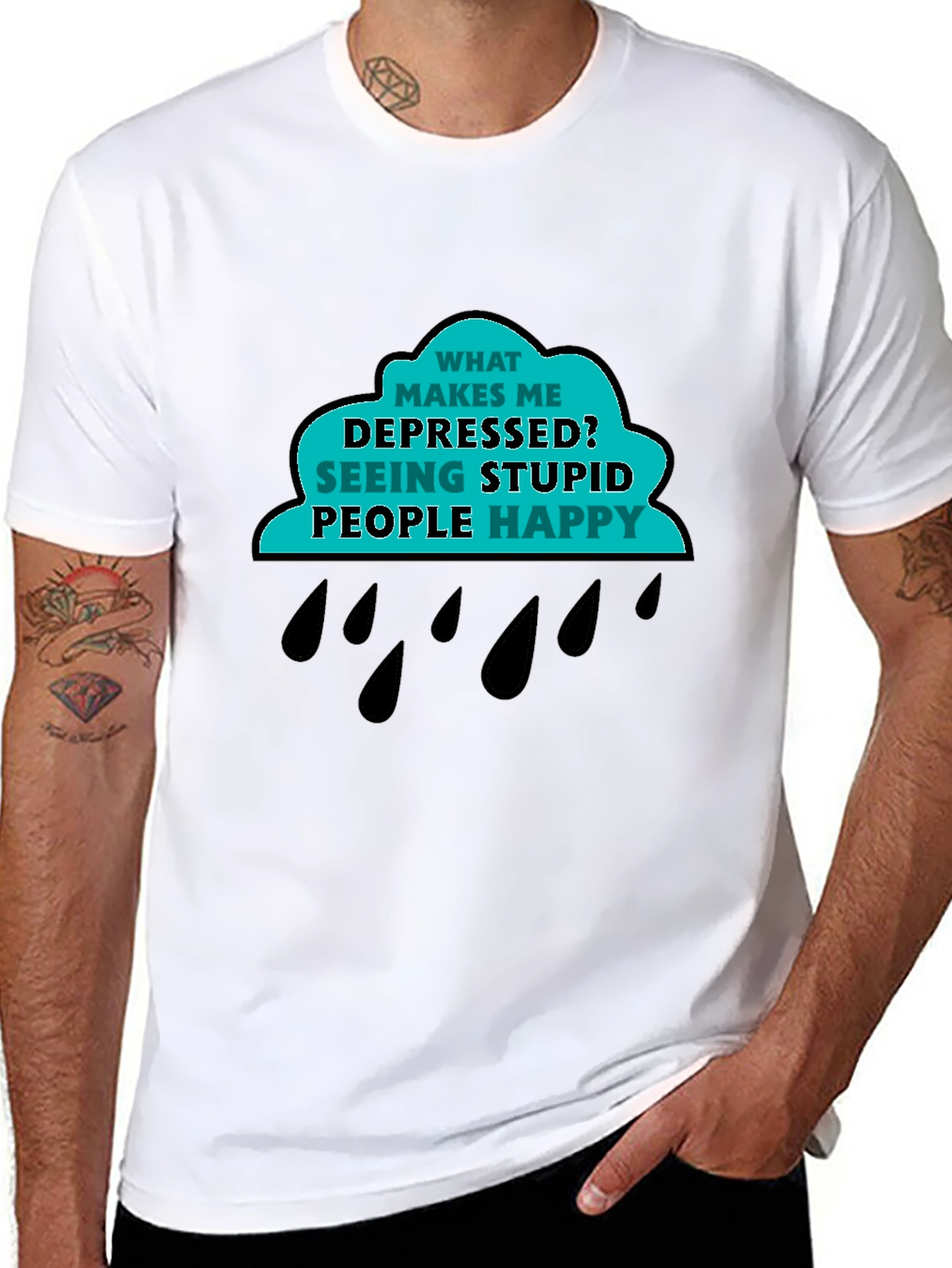 Depressed Seeing Stupid People T-Shirt - Funny Sarcastic Tee