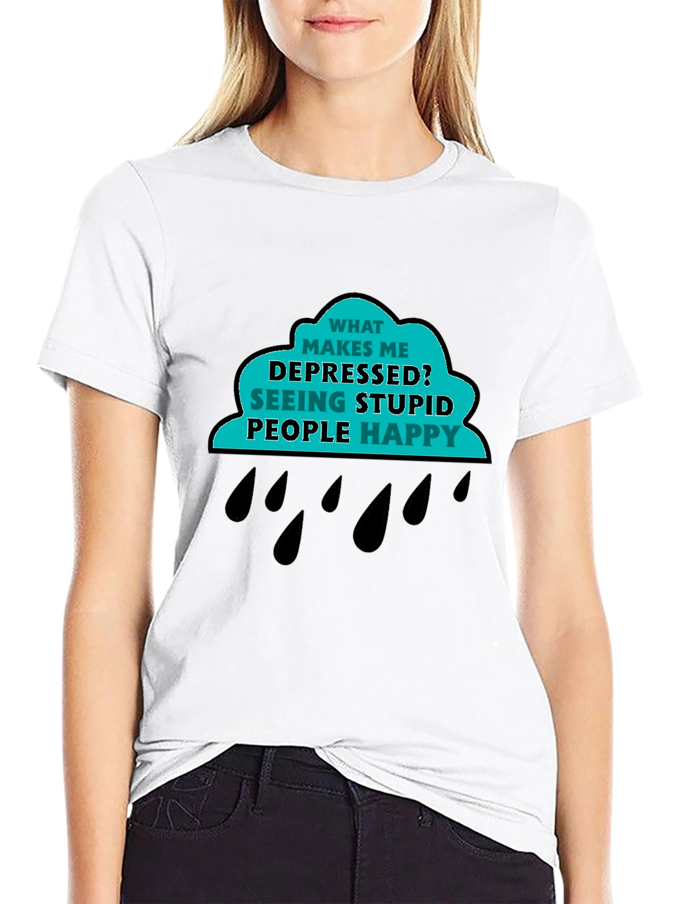 Depressed Seeing Stupid People T-Shirt - Funny Sarcastic Tee