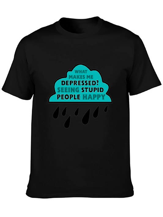 Depressed Seeing Stupid People T-Shirt - Funny Sarcastic Tee