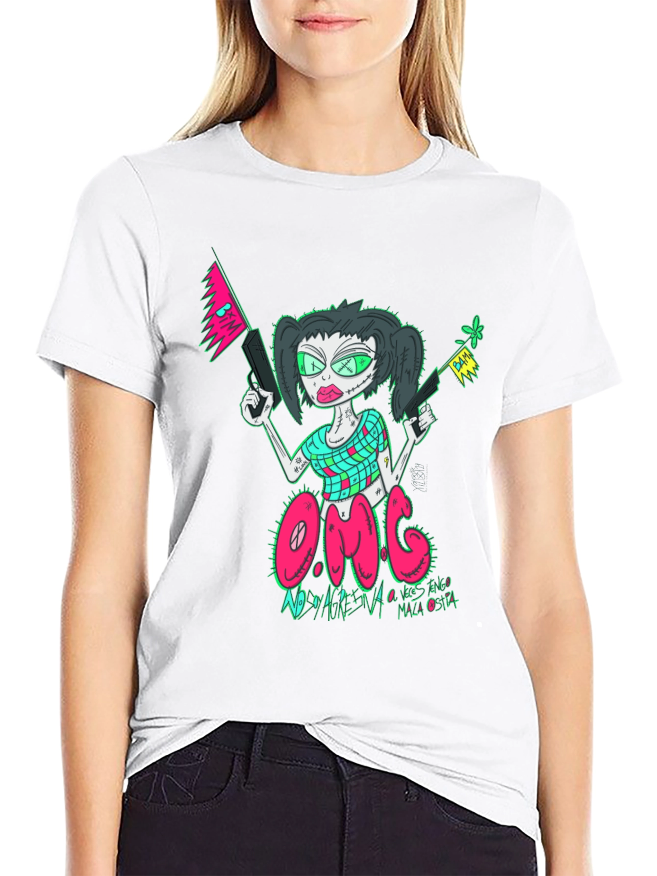 OMG Zombie Girl Graphic Tee - Unique Design