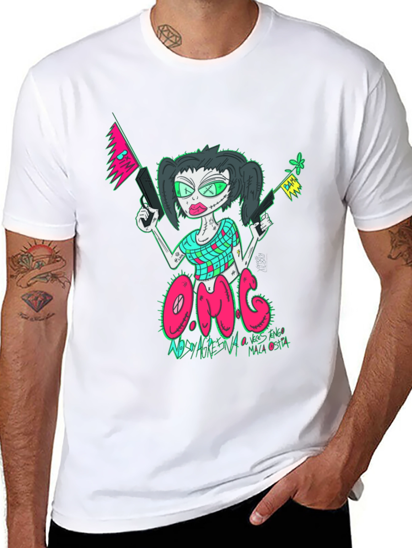 OMG Zombie Girl Graphic Tee - Unique Design