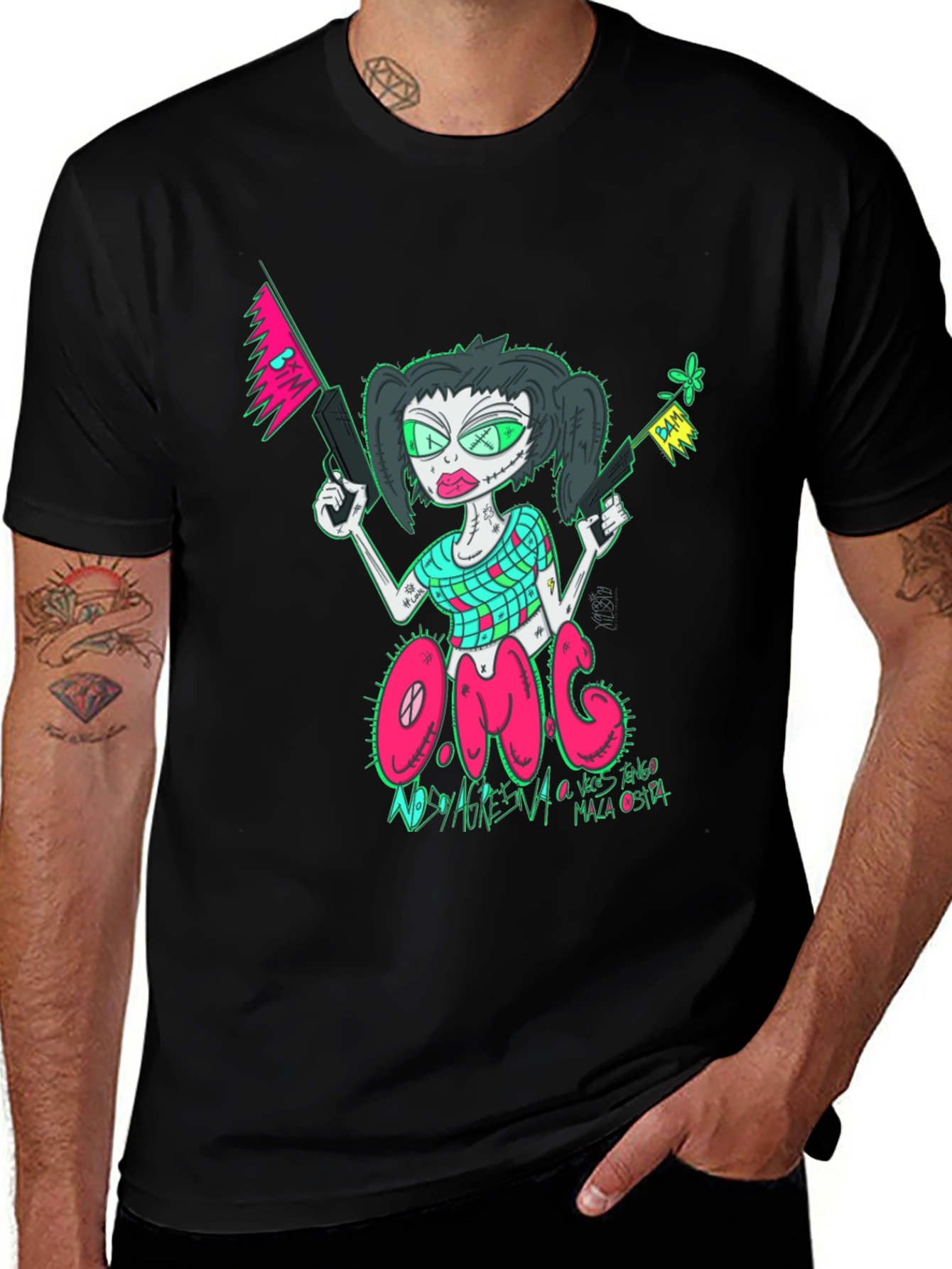 OMG Zombie Girl Graphic Tee - Unique Design
