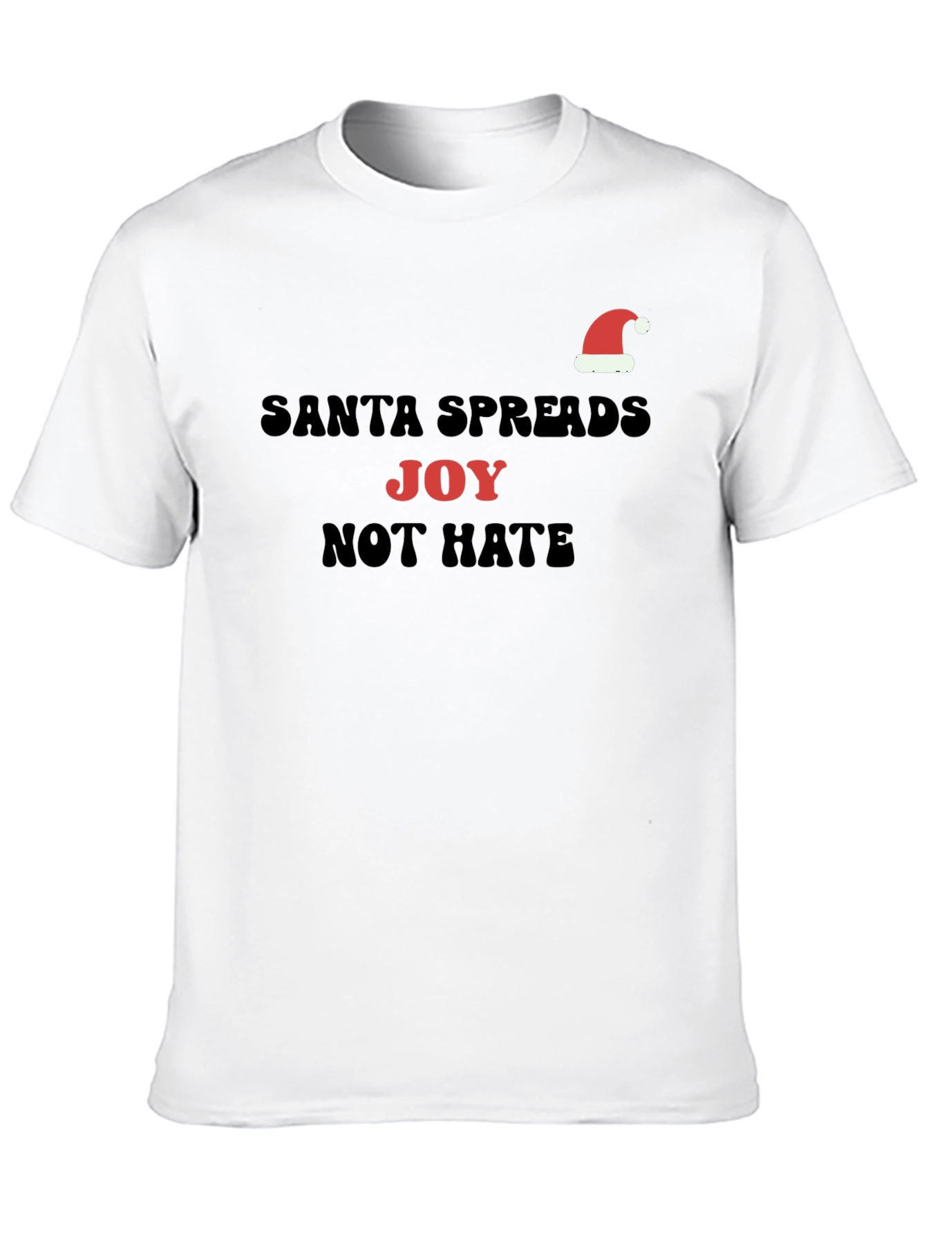 Santa Spreads Joy Graphic T-Shirt - Holiday Cheer