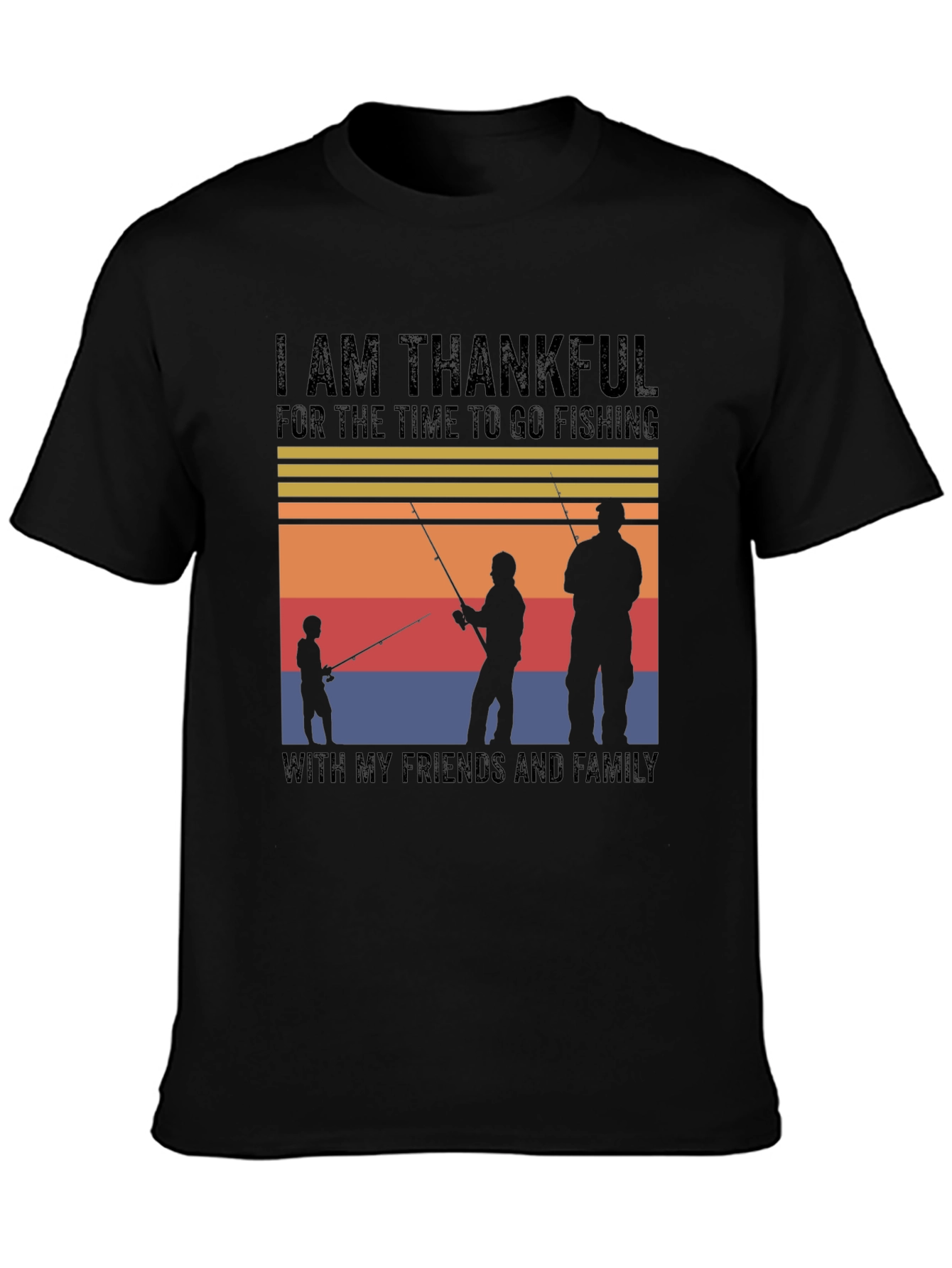 Thankful Fishing Friends Family T-Shirt