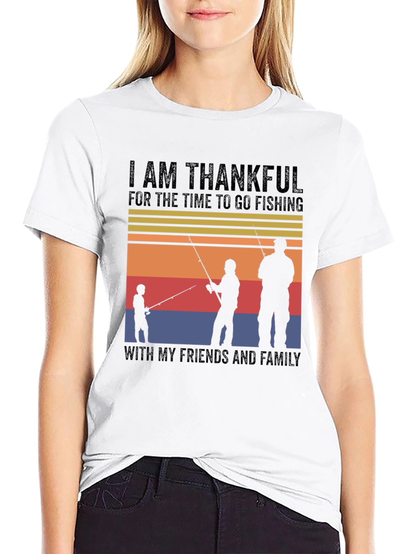 Thankful Fishing Friends Family T-Shirt