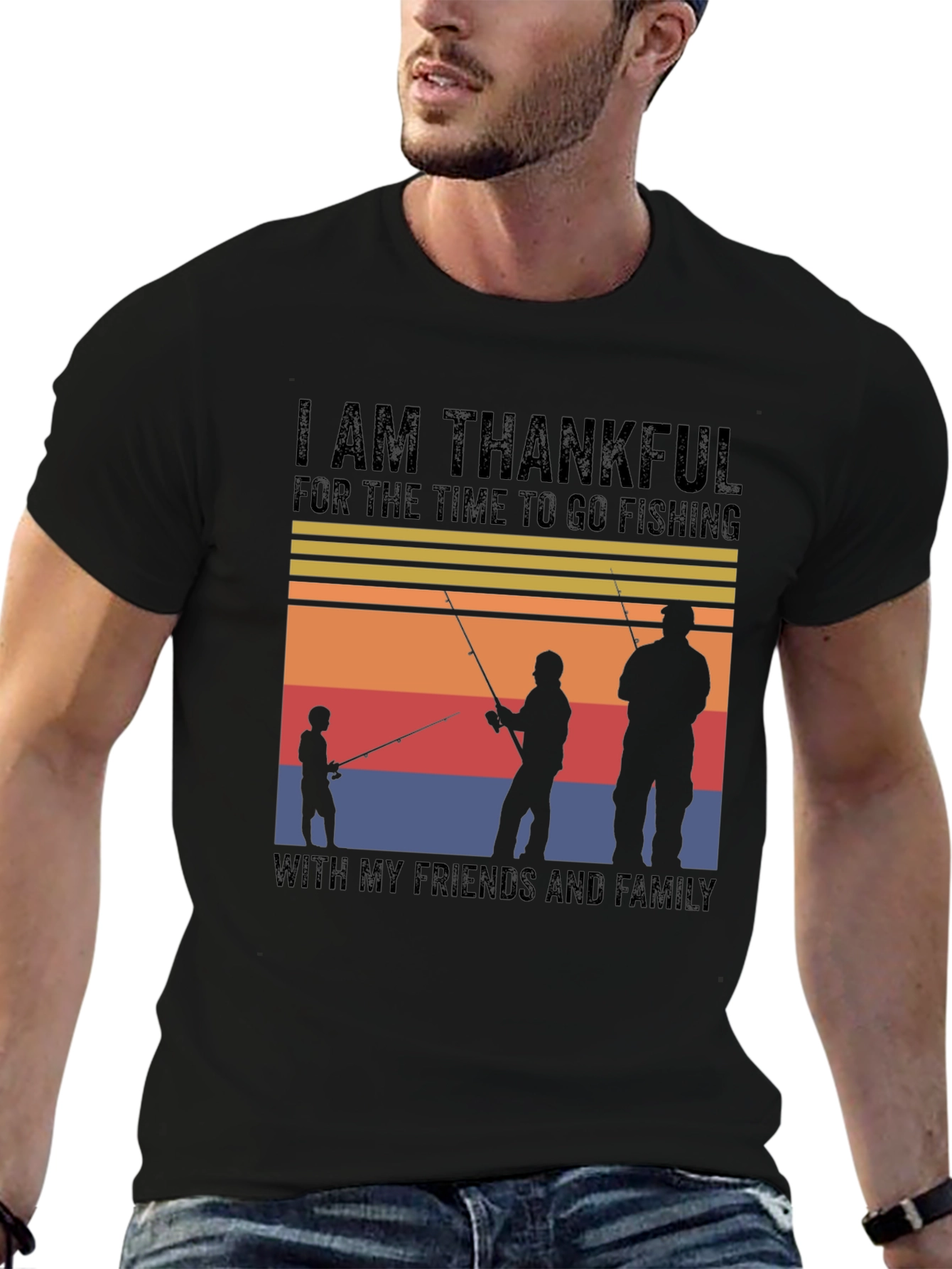 Thankful Fishing Friends Family T-Shirt