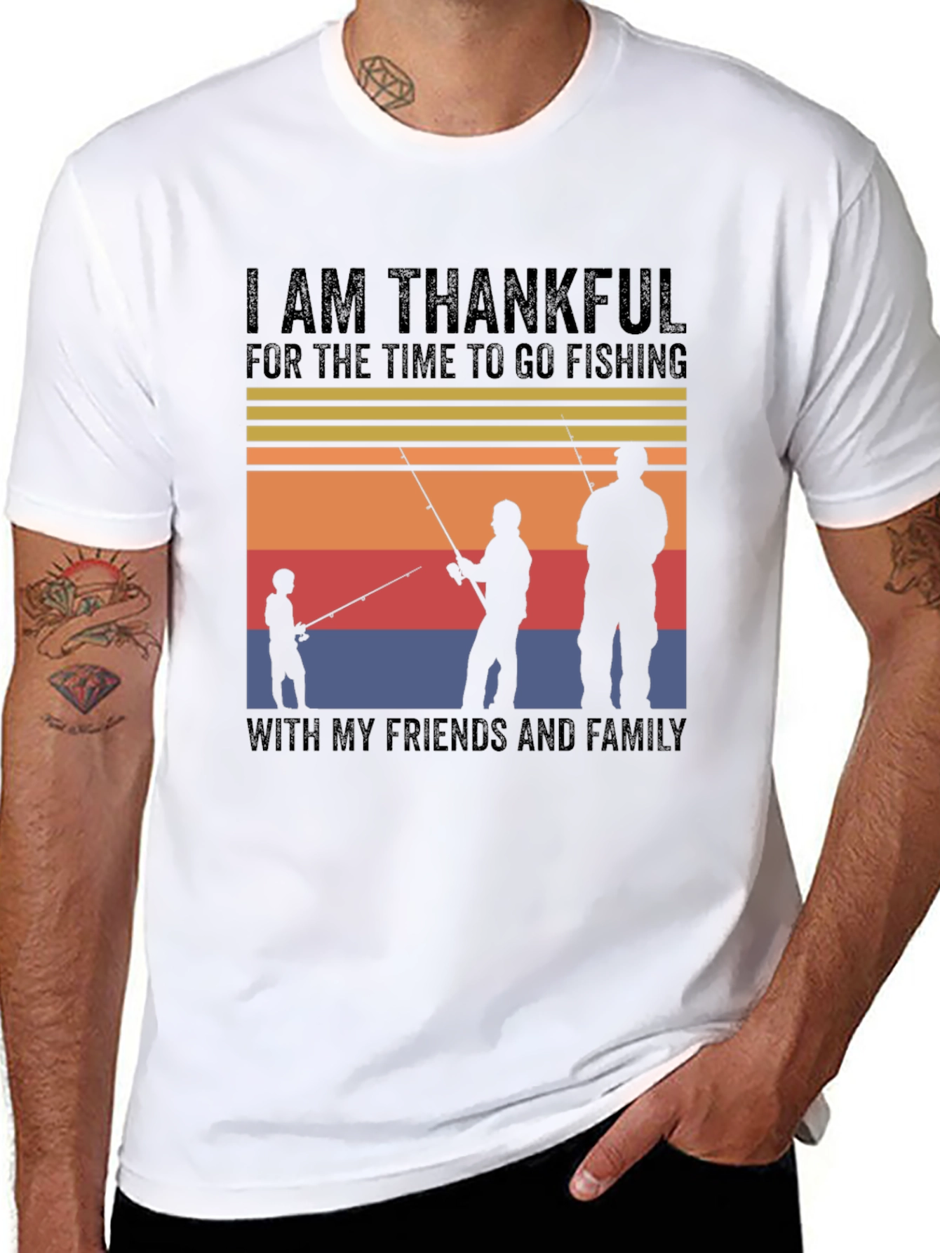 Thankful Fishing Friends Family T-Shirt