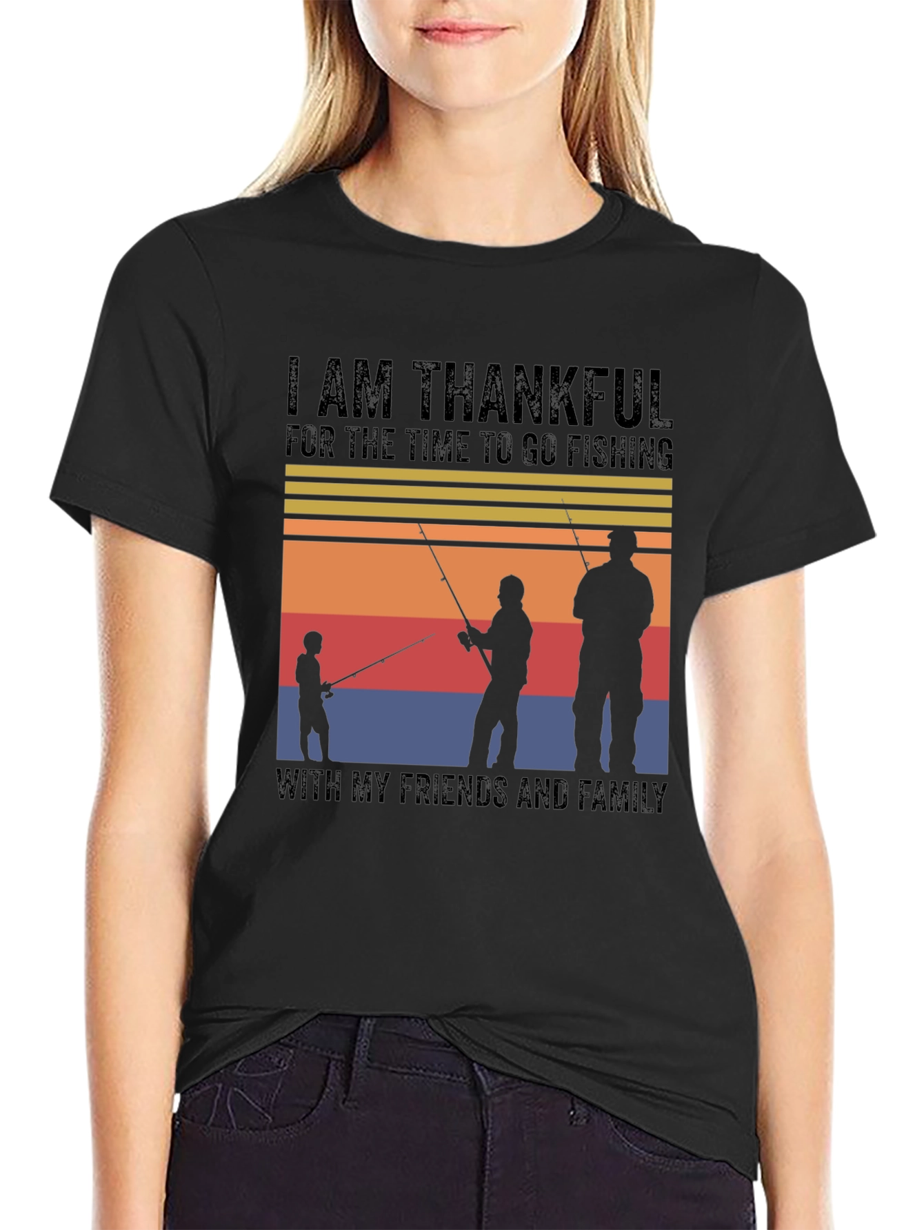 Thankful Fishing Friends Family T-Shirt