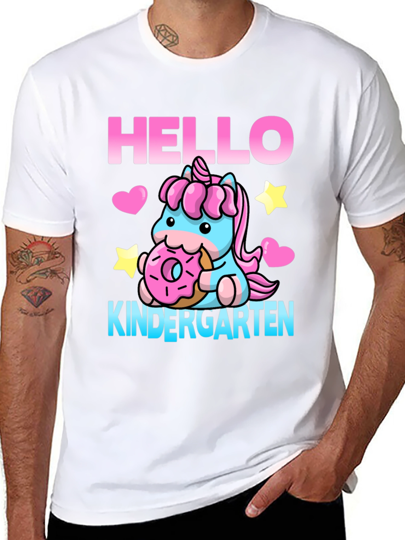 Hello Kindergarten Unicorn Donut T-Shirt