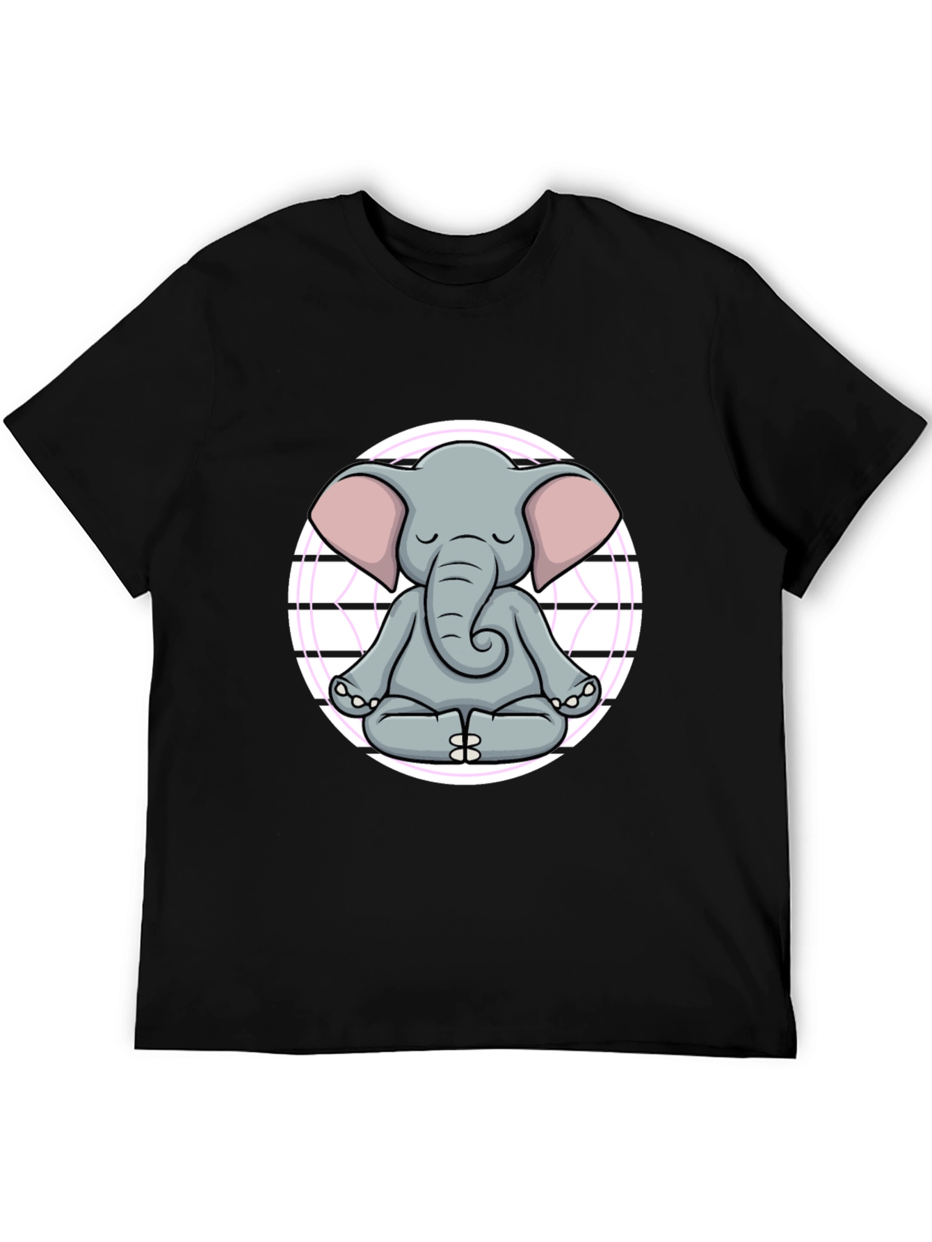 Zen Elephant T-Shirt - Meditating Cartoon Graphic Tee