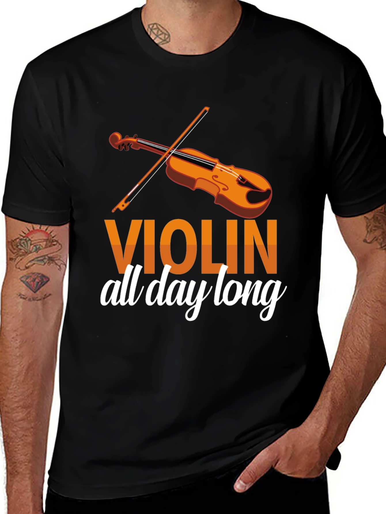 Violin All Day Long Graphic T-Shirt