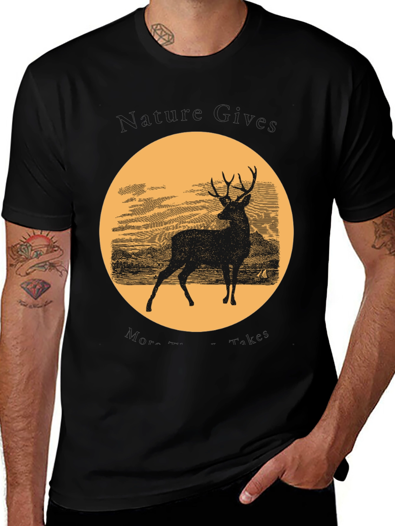 Deer Silhouette Graphic T-Shirt