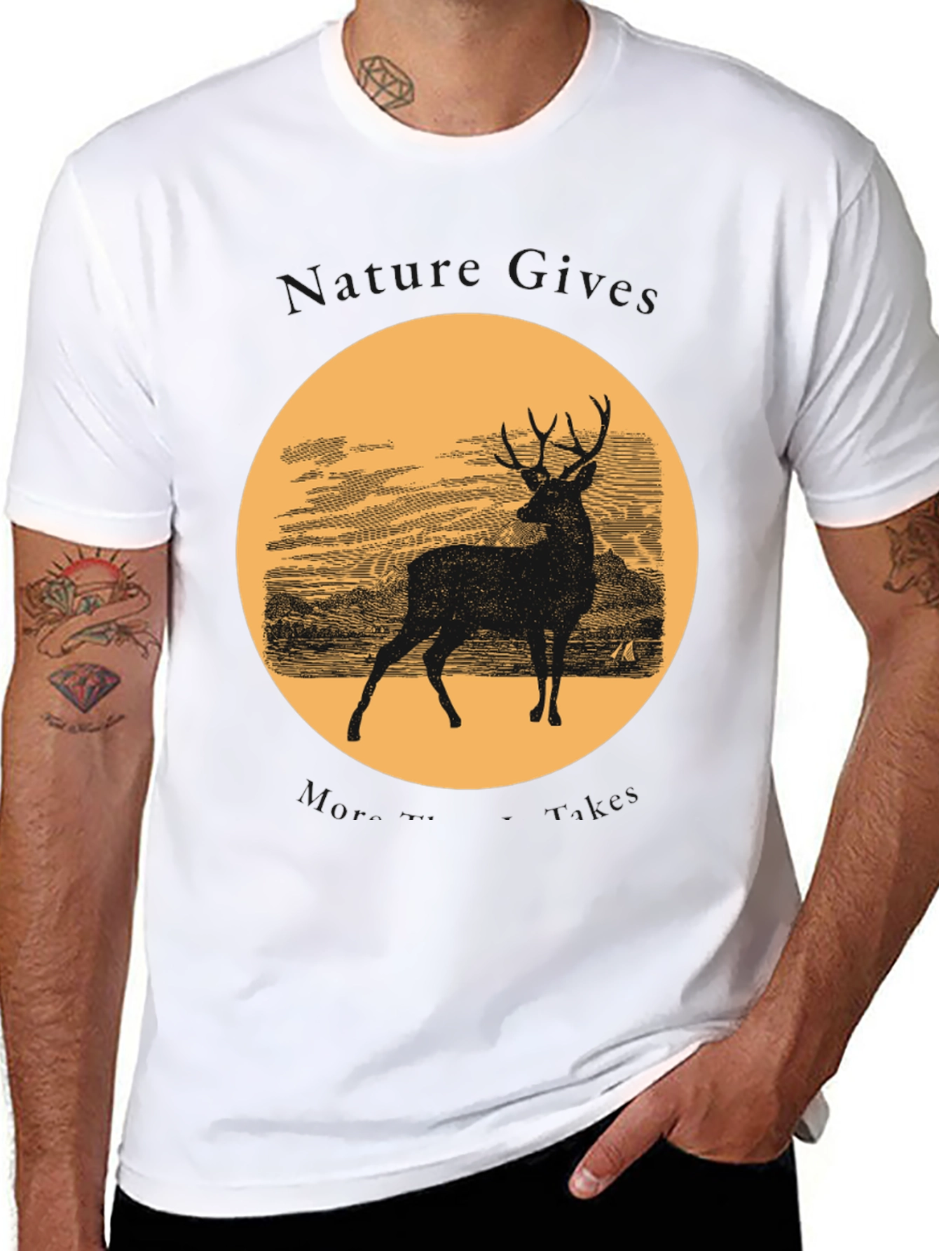 Deer Silhouette Graphic T-Shirt