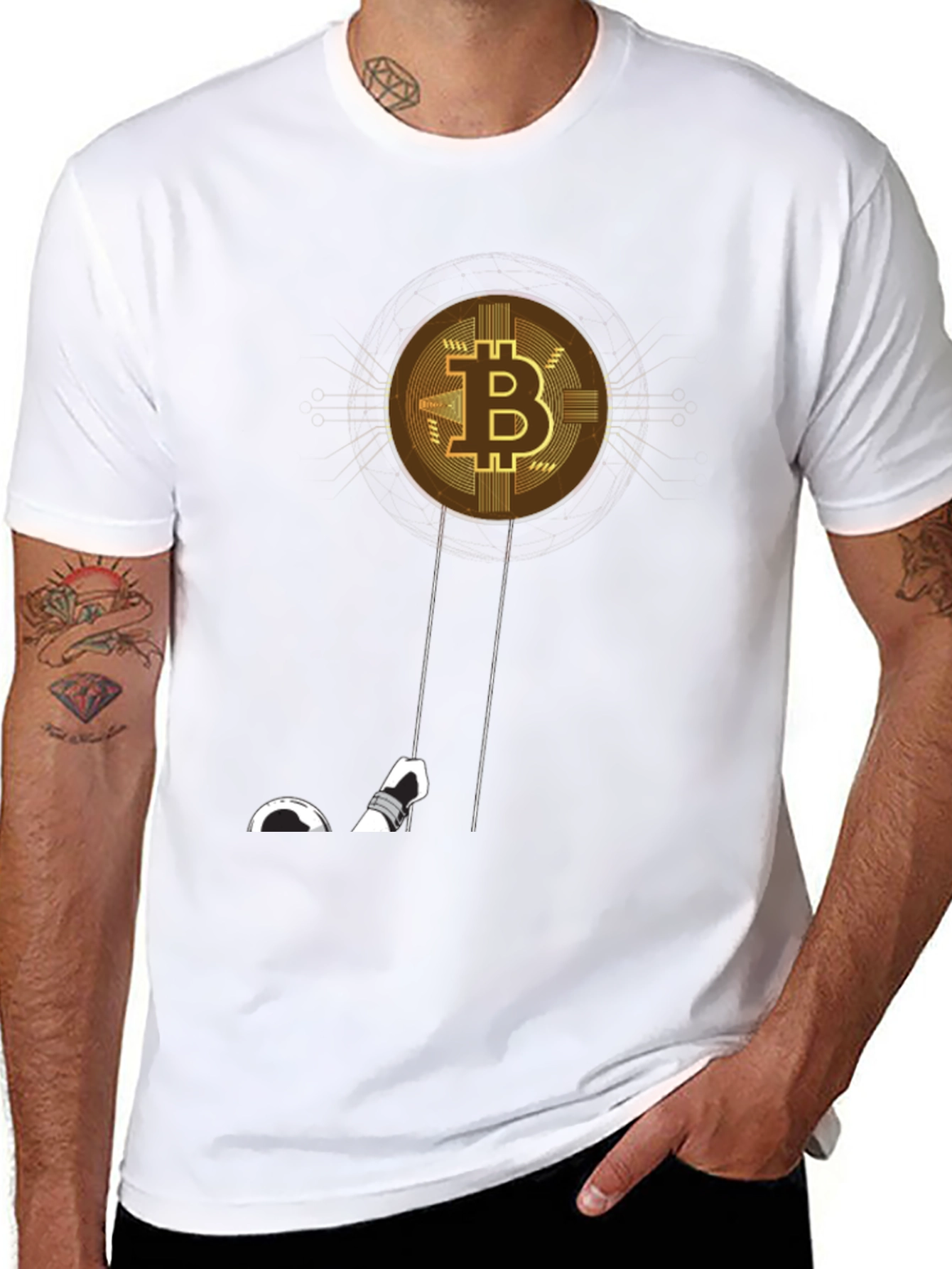 Bitcoin Astronaut T-Shirt - Crypto Moon Landing