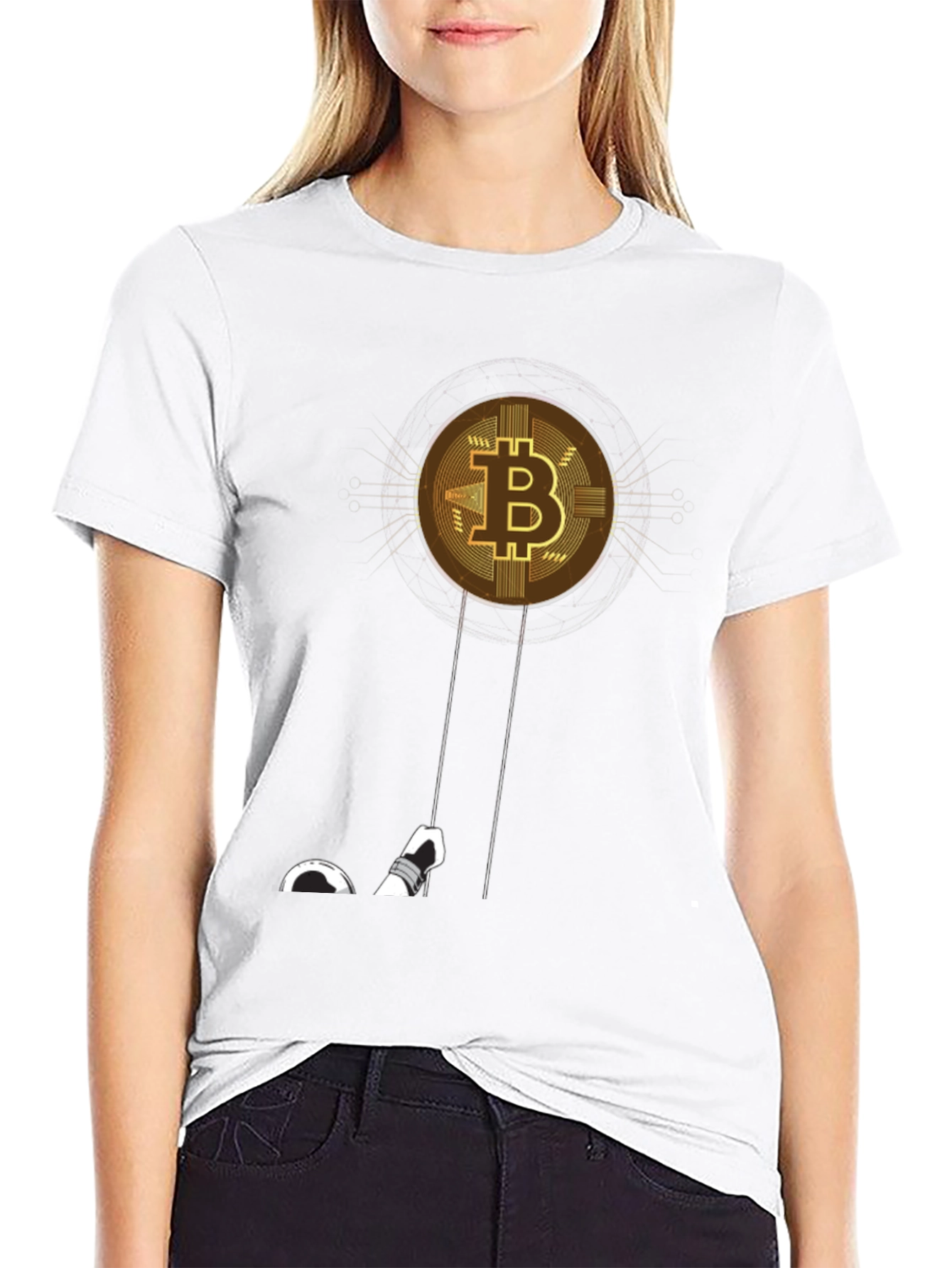 Bitcoin Astronaut T-Shirt - Crypto Moon Landing