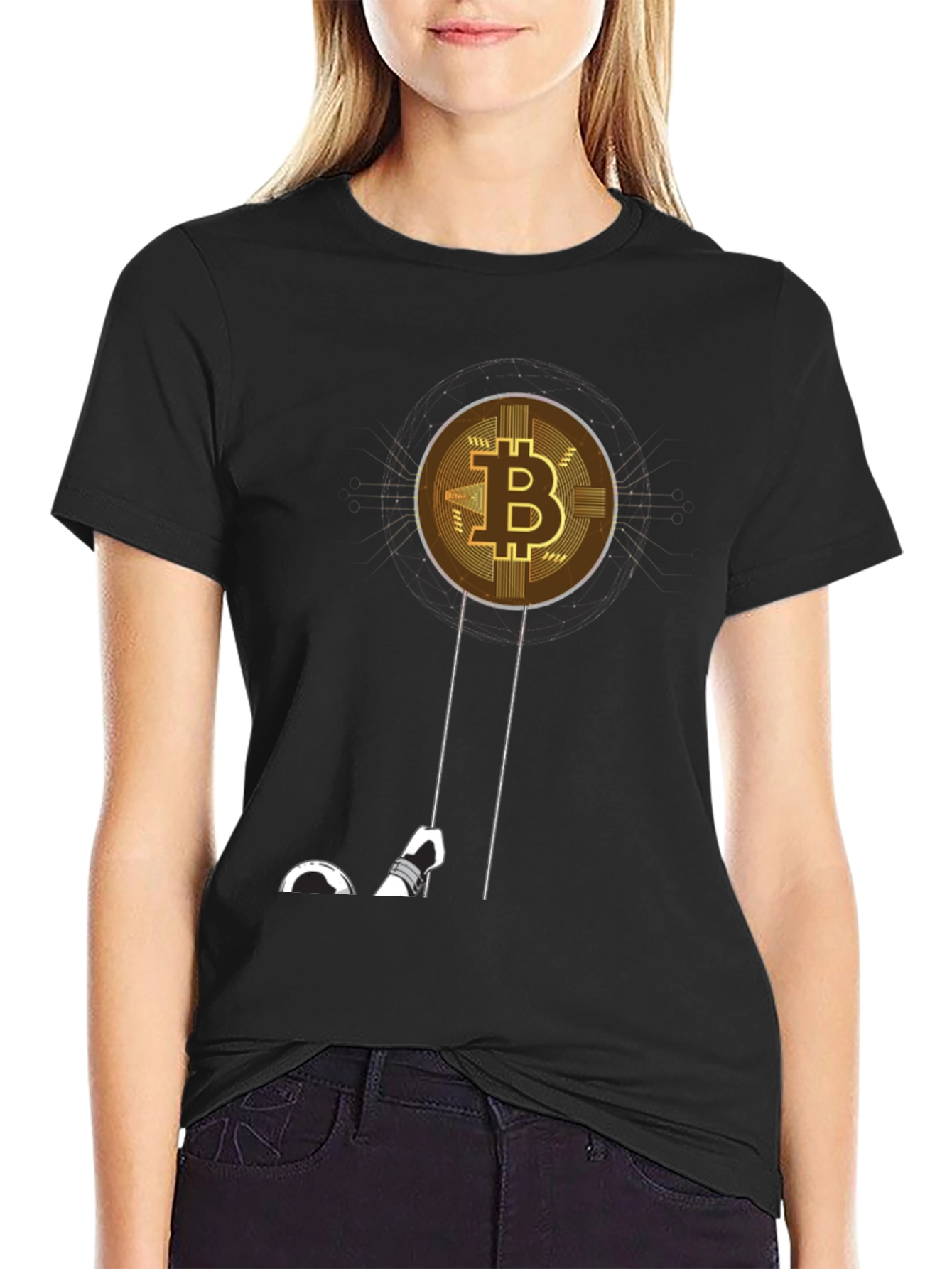 Bitcoin Astronaut T-Shirt - Crypto Moon Landing