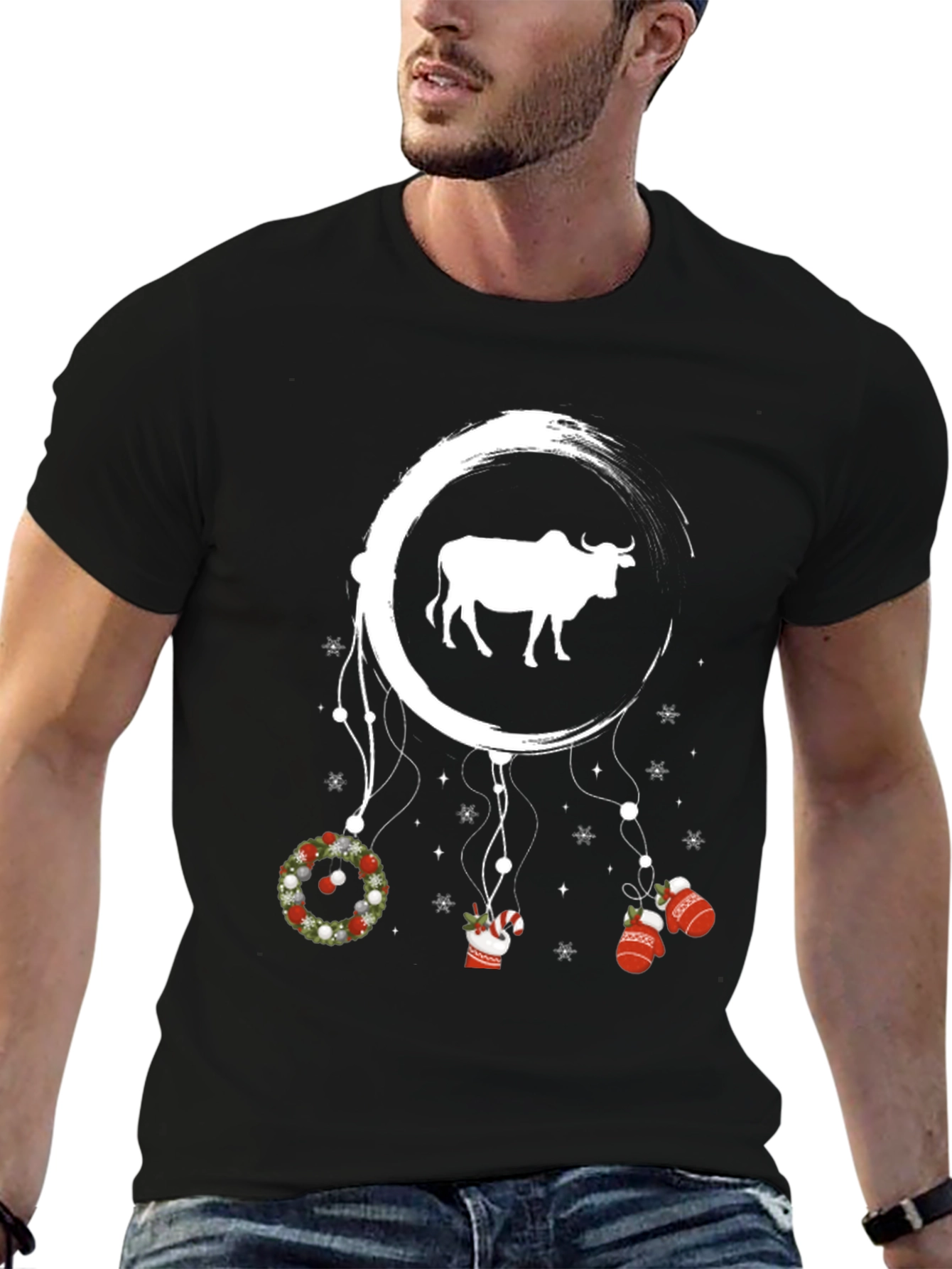 Festive Bull Dreamcatcher Graphic Tee