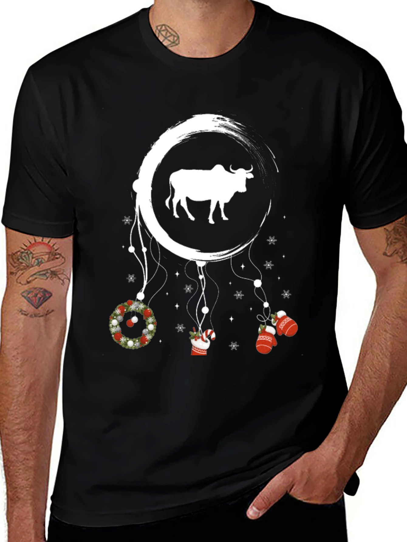 Festive Bull Dreamcatcher Graphic Tee
