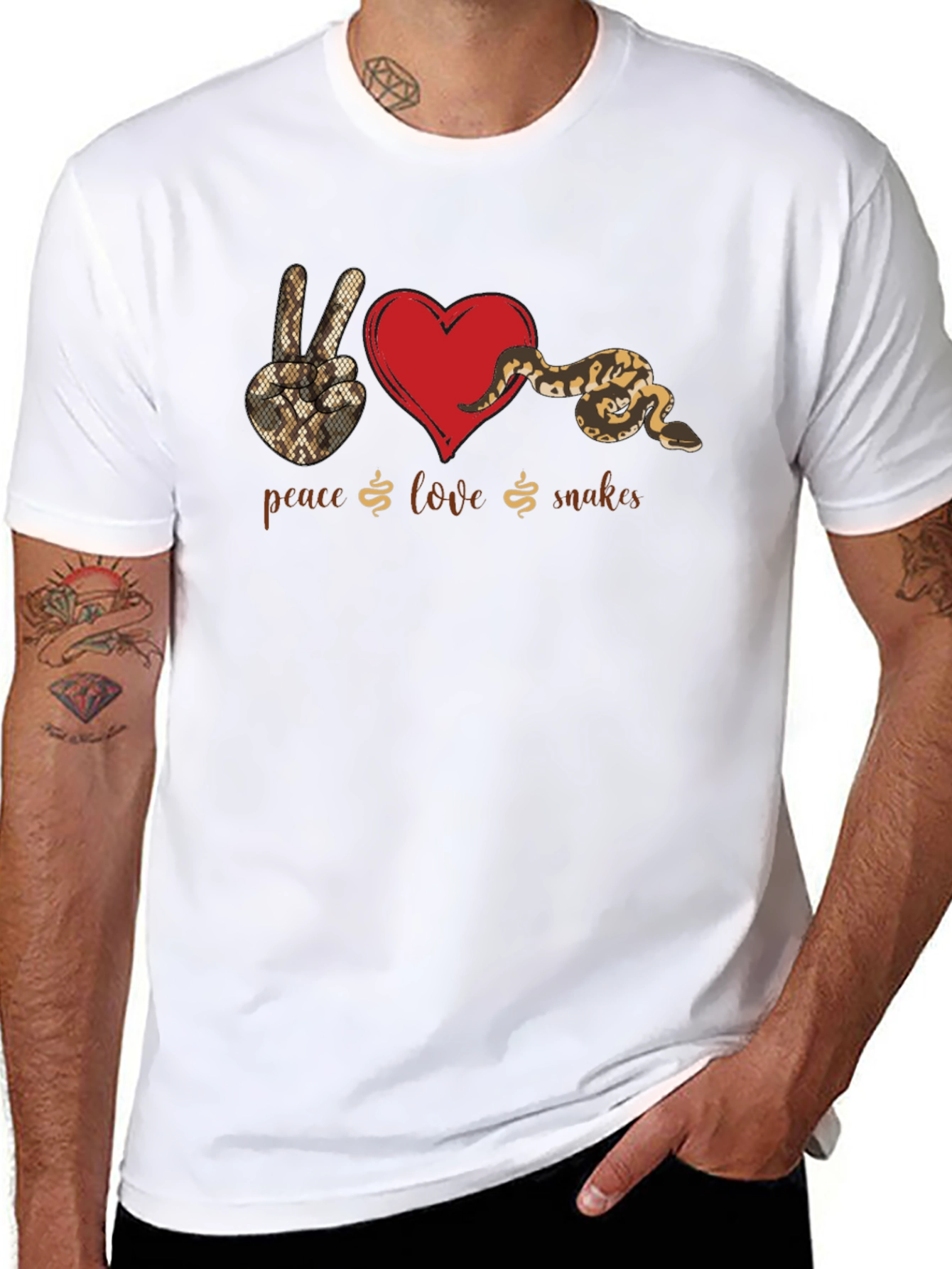 Peace Love Snakes Graphic T-Shirt