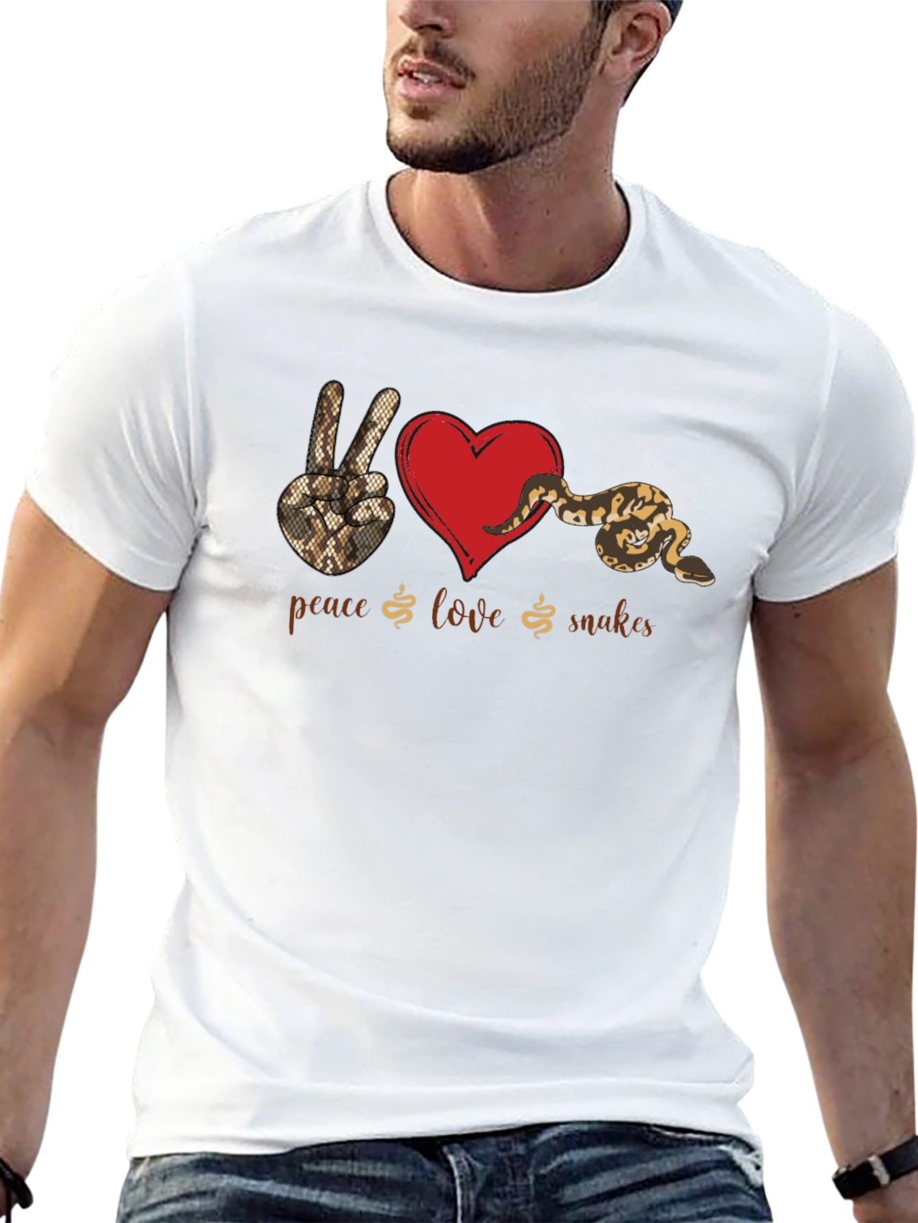 Peace Love Snakes Graphic T-Shirt