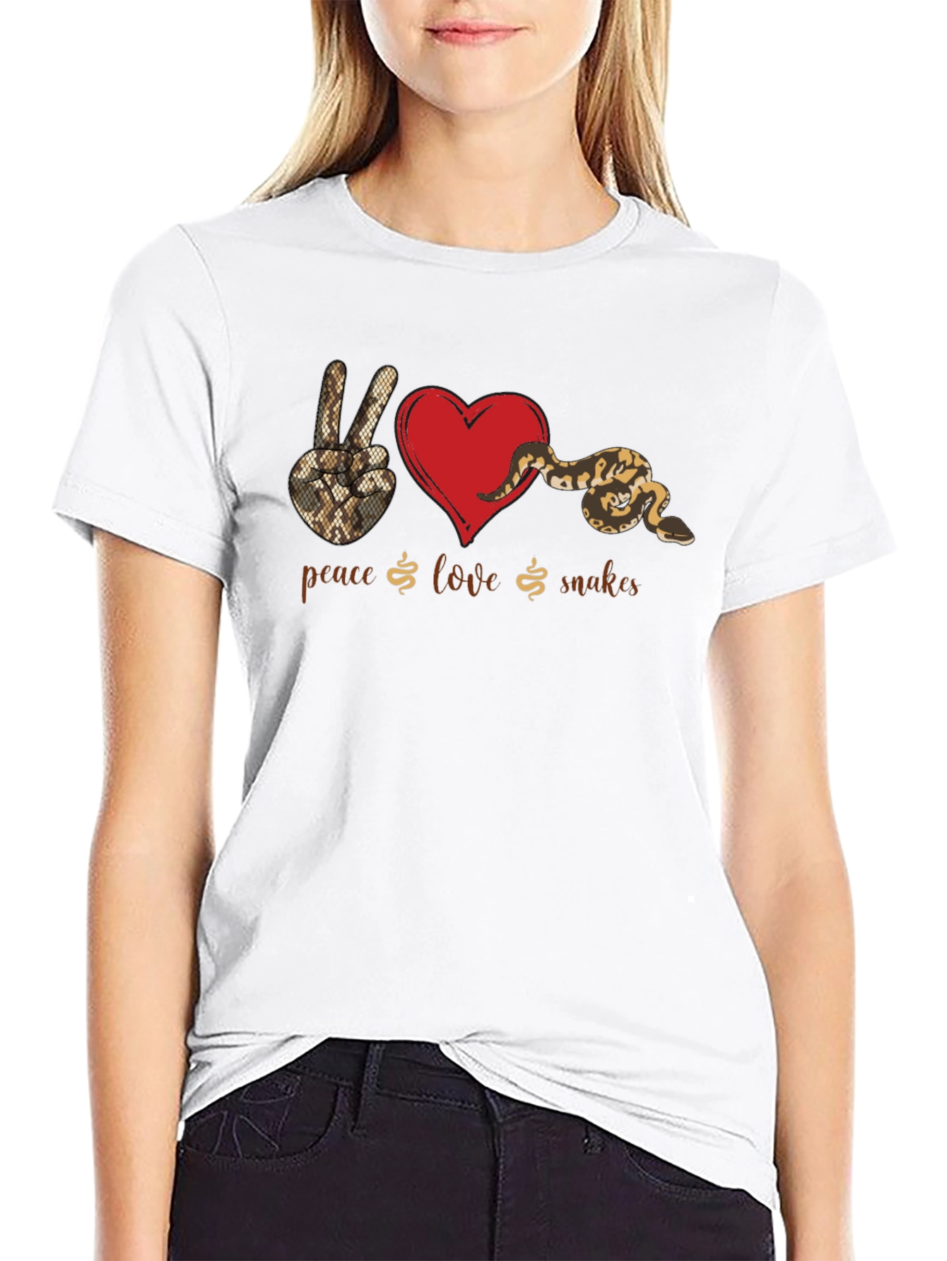Peace Love Snakes Graphic T-Shirt