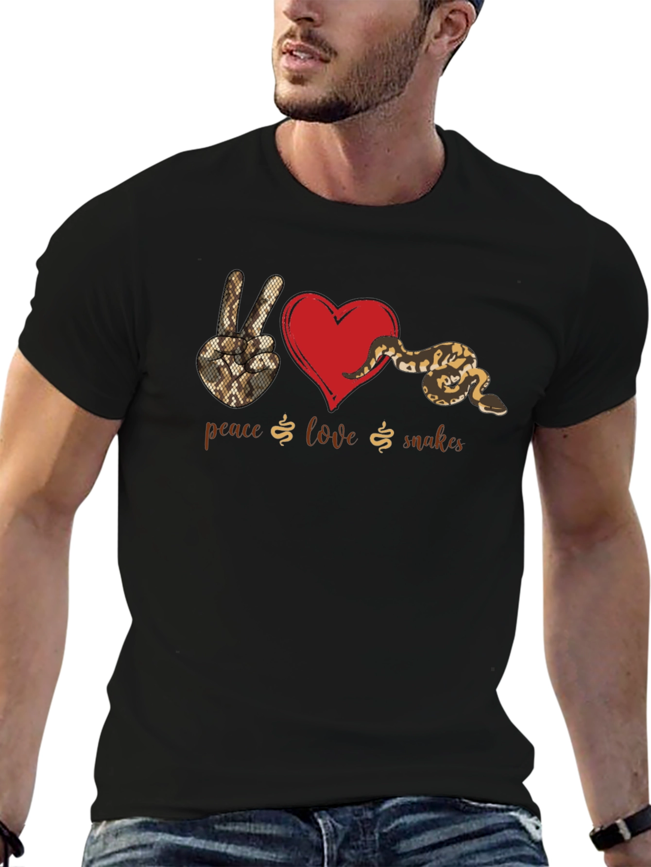 Peace Love Snakes Graphic T-Shirt
