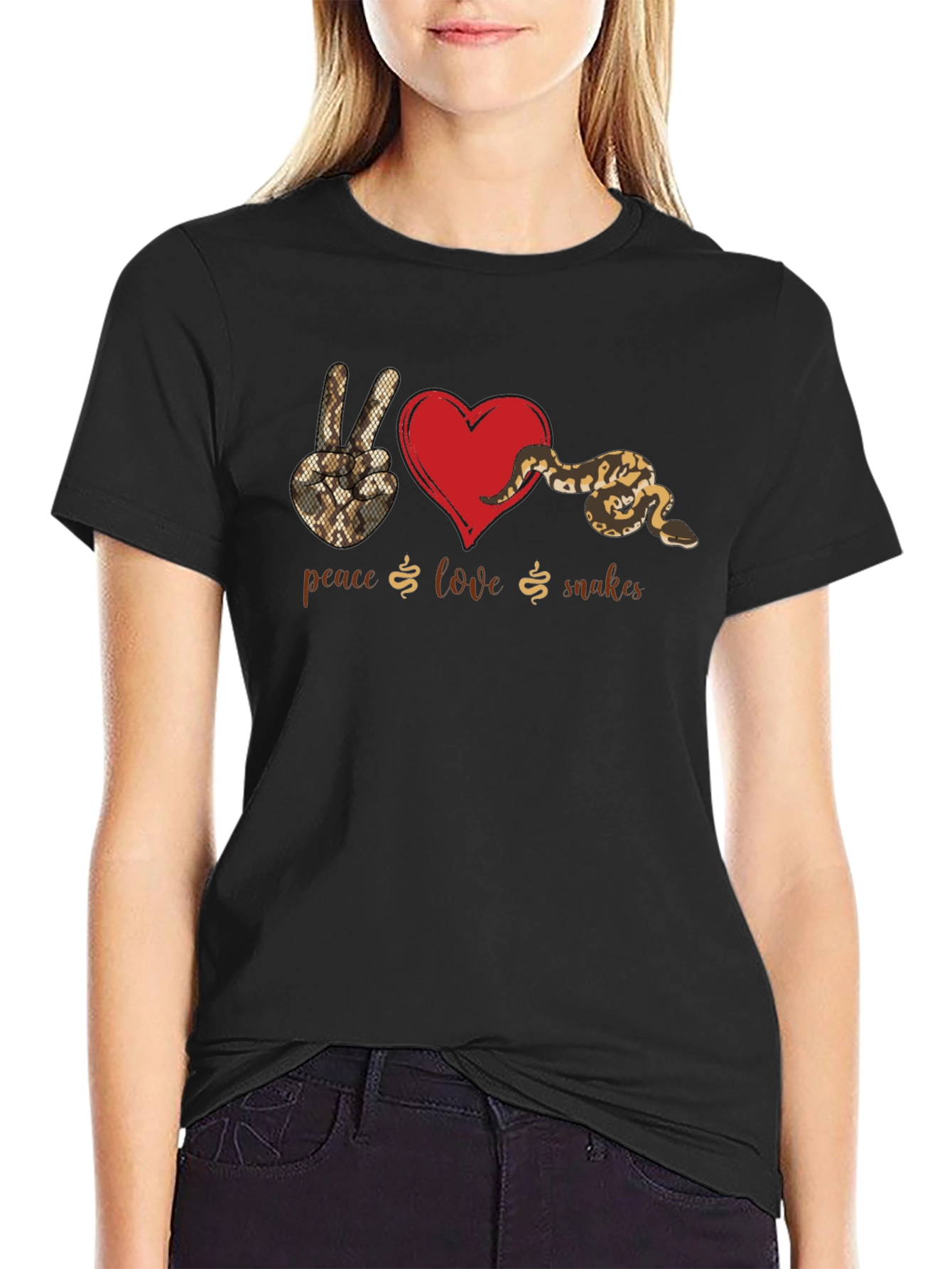 Peace Love Snakes Graphic T-Shirt
