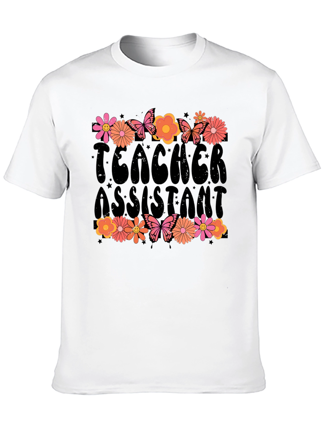 Teacher Assistant Floral Graphic T-Shirt