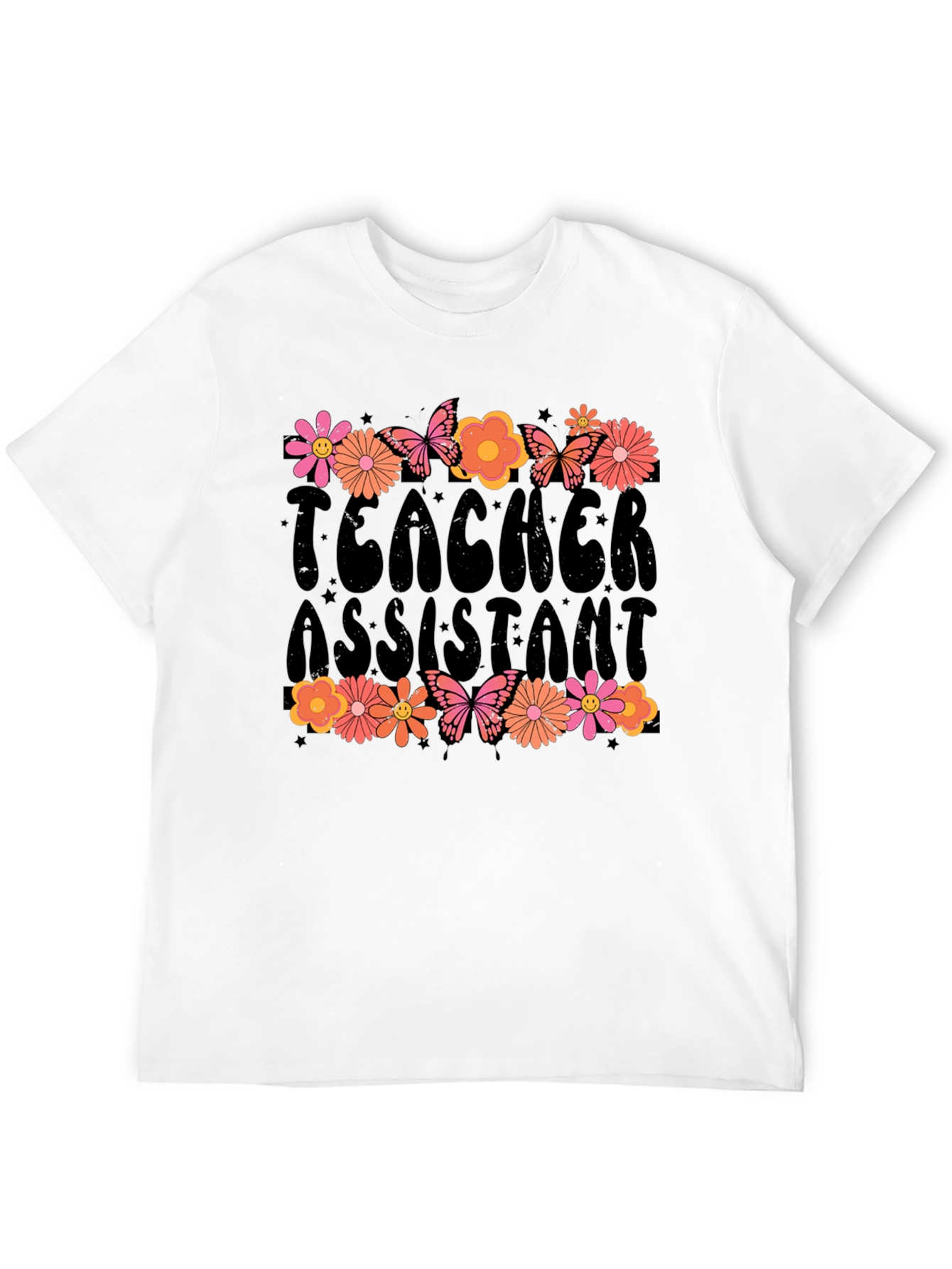 Teacher Assistant Floral Graphic T-Shirt