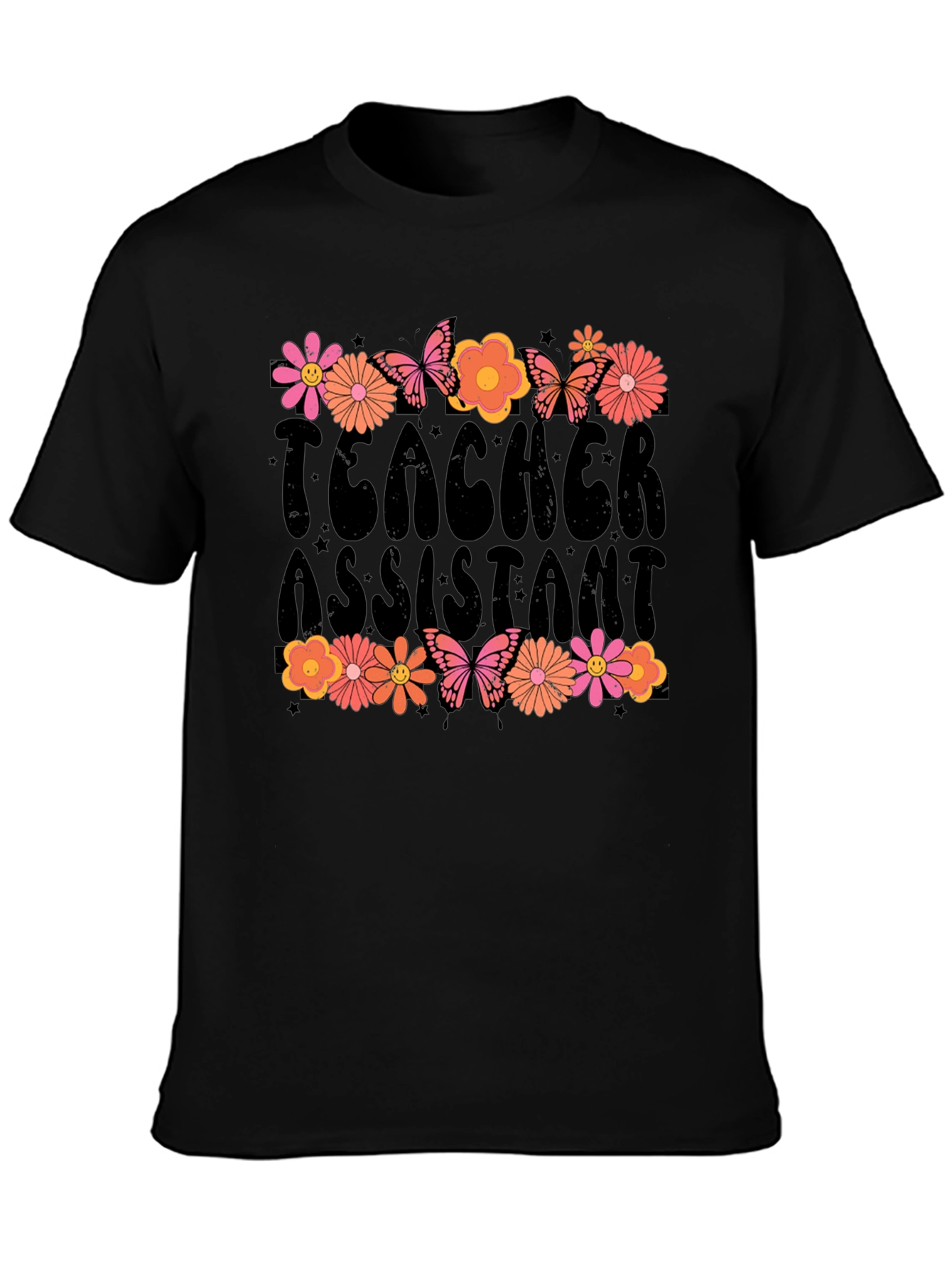 Teacher Assistant Floral Graphic T-Shirt