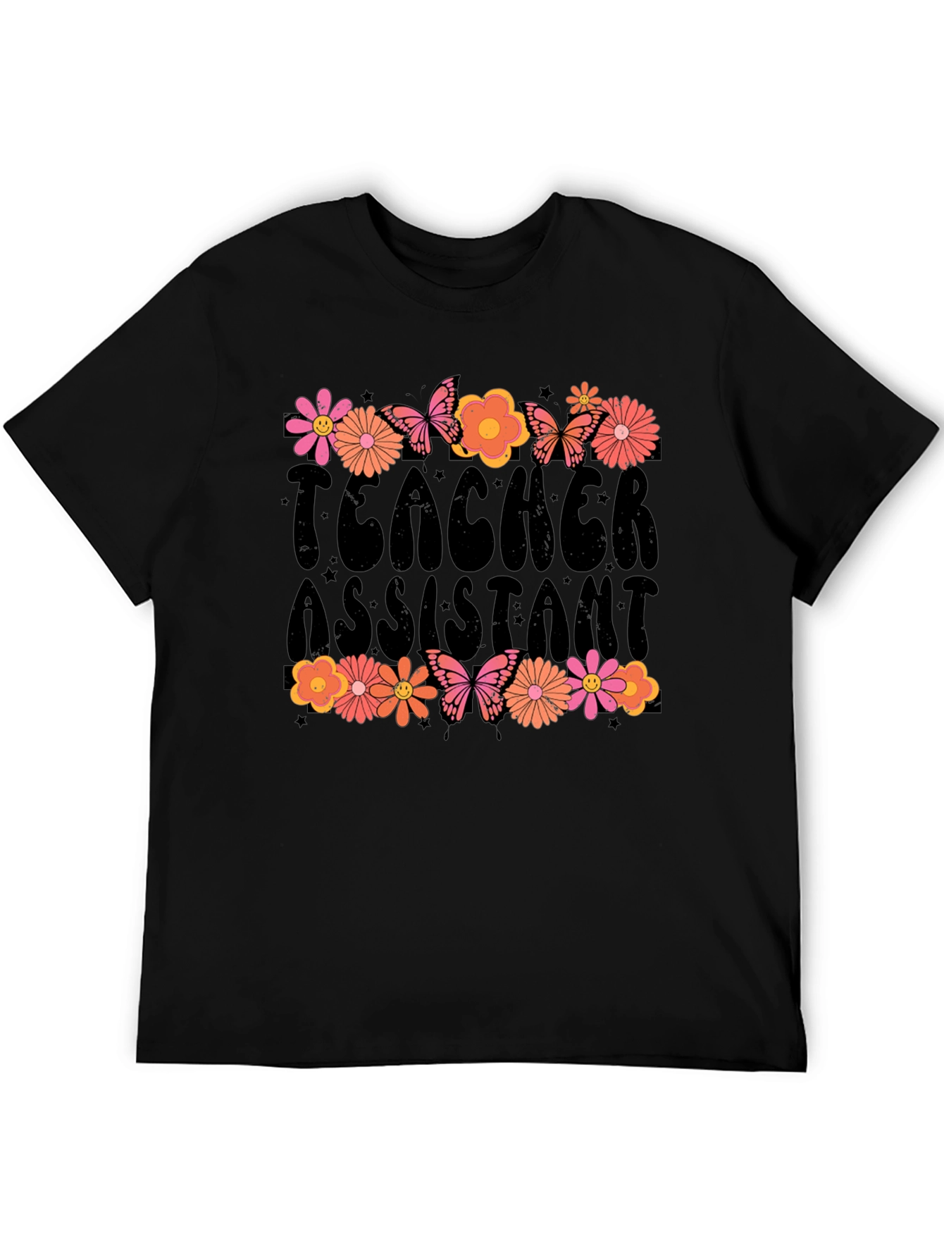 Teacher Assistant Floral Graphic T-Shirt
