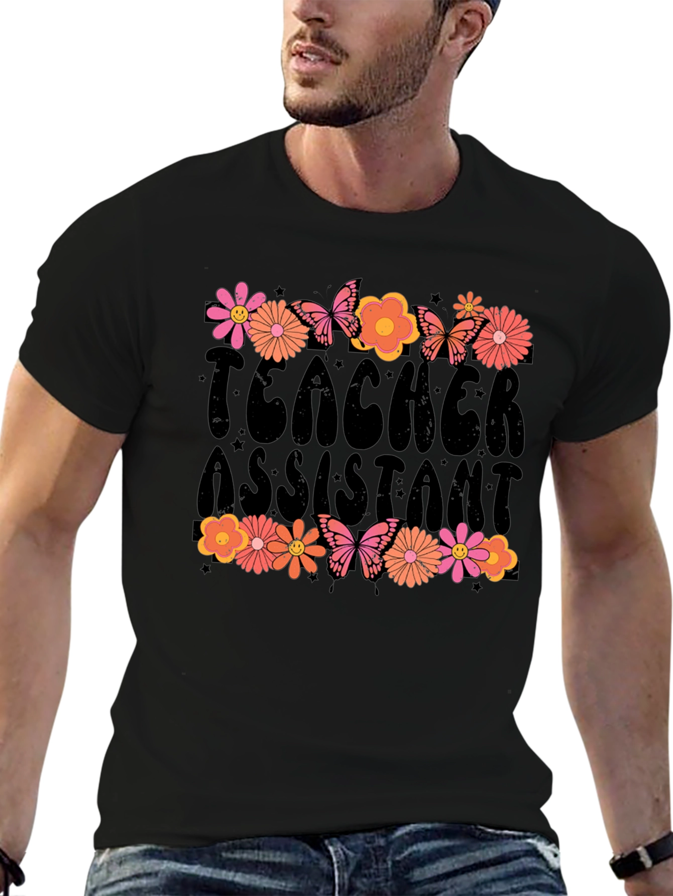 Teacher Assistant Floral Graphic T-Shirt