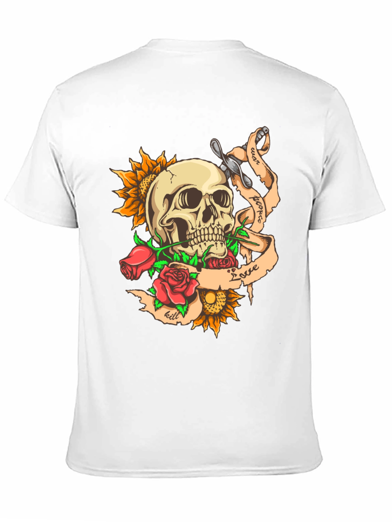 Skull & Roses Graphic Tee - Edgy Style