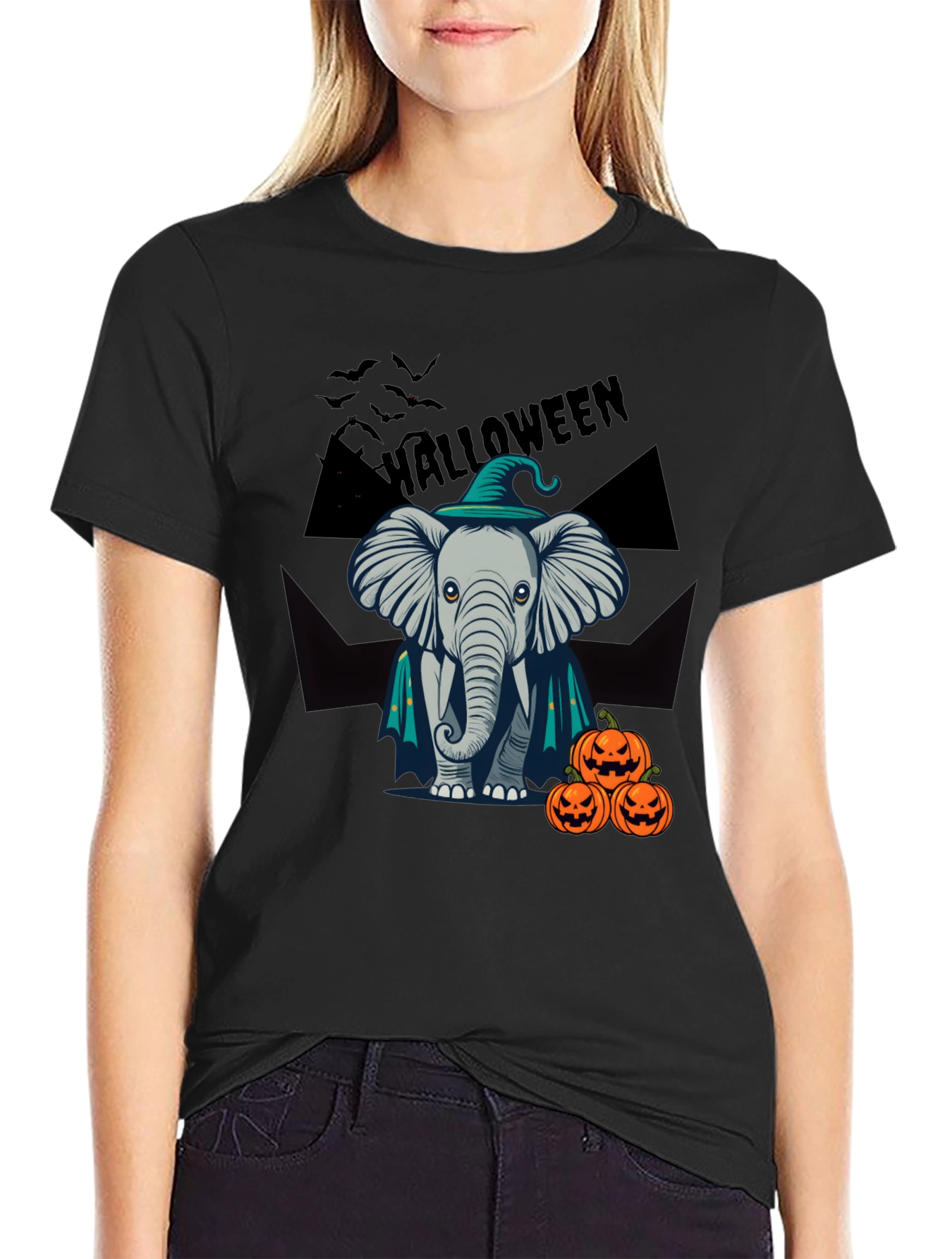 Halloween Elephant Witch T-Shirt