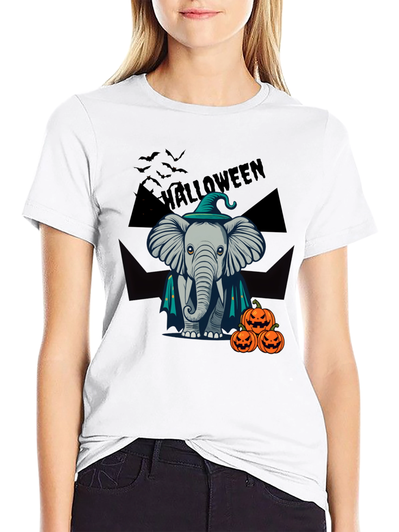 Halloween Elephant Witch T-Shirt
