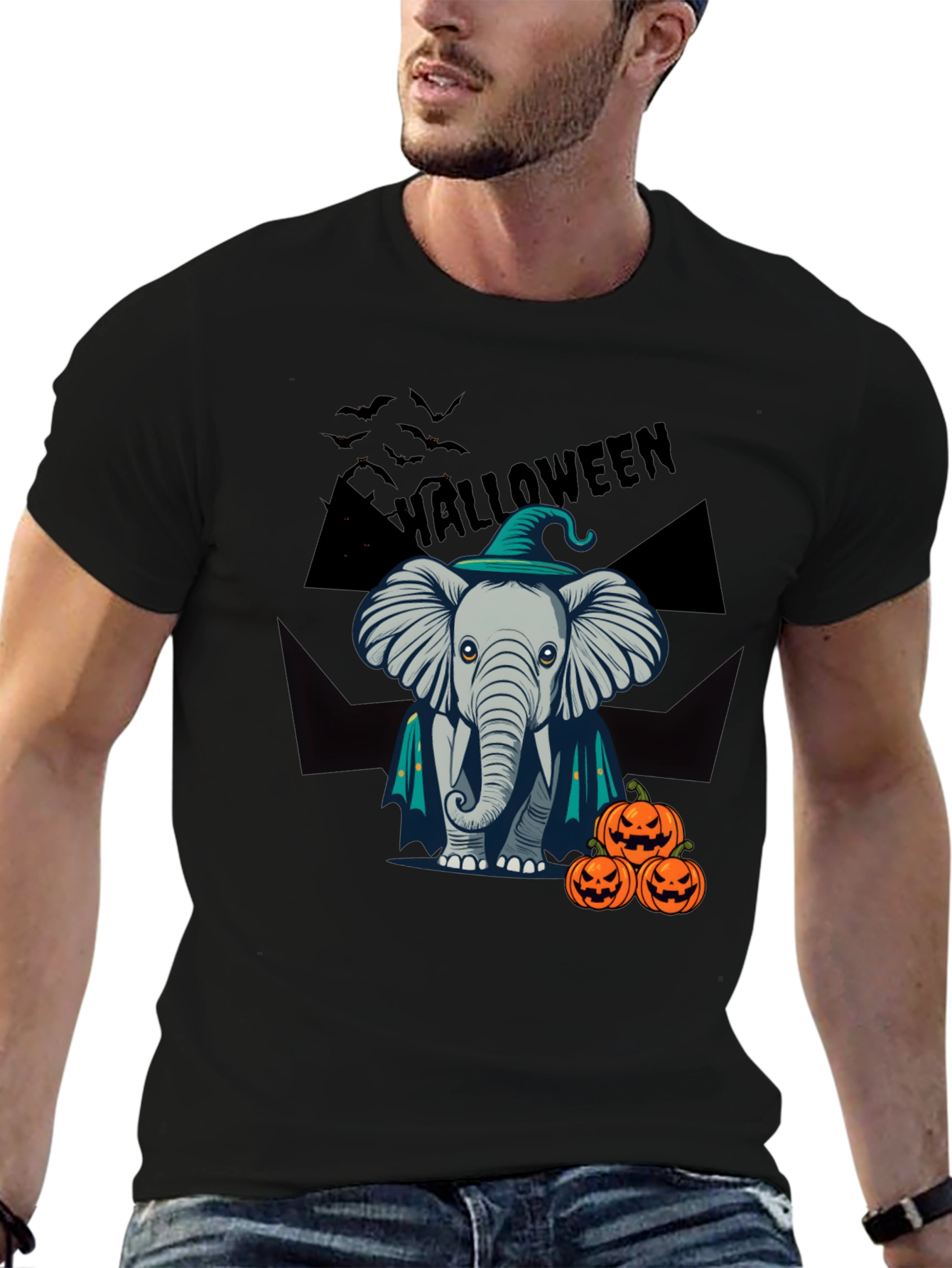 Halloween Elephant Witch T-Shirt