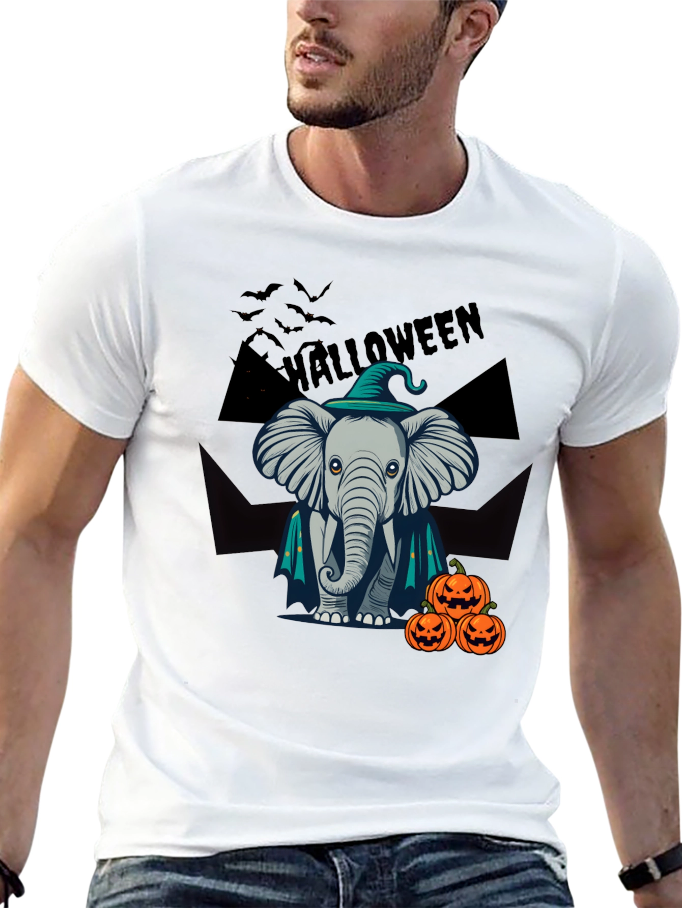 Halloween Elephant Witch T-Shirt
