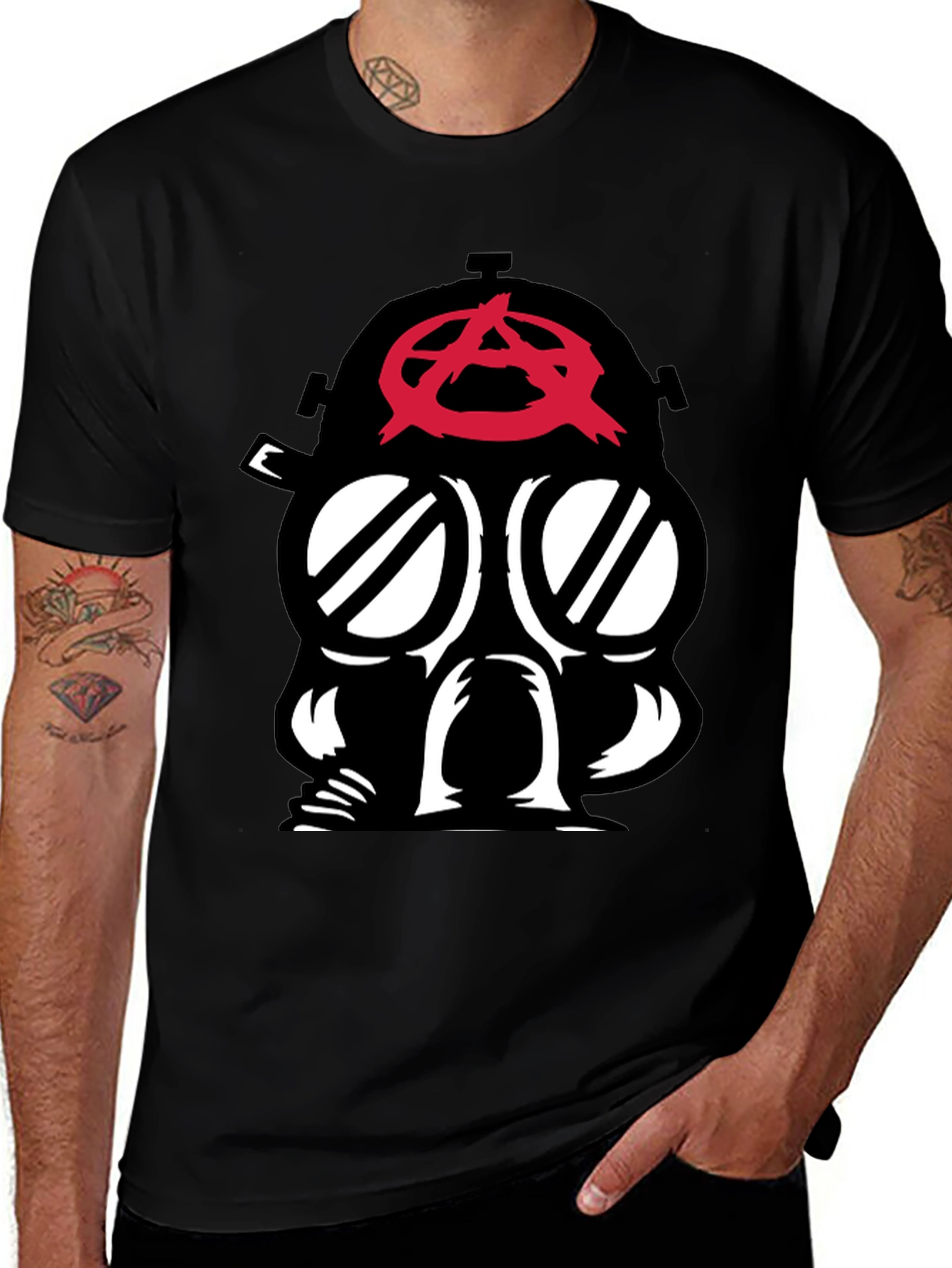 Anarchy Gas Mask Graphic Tee - Bold Statement