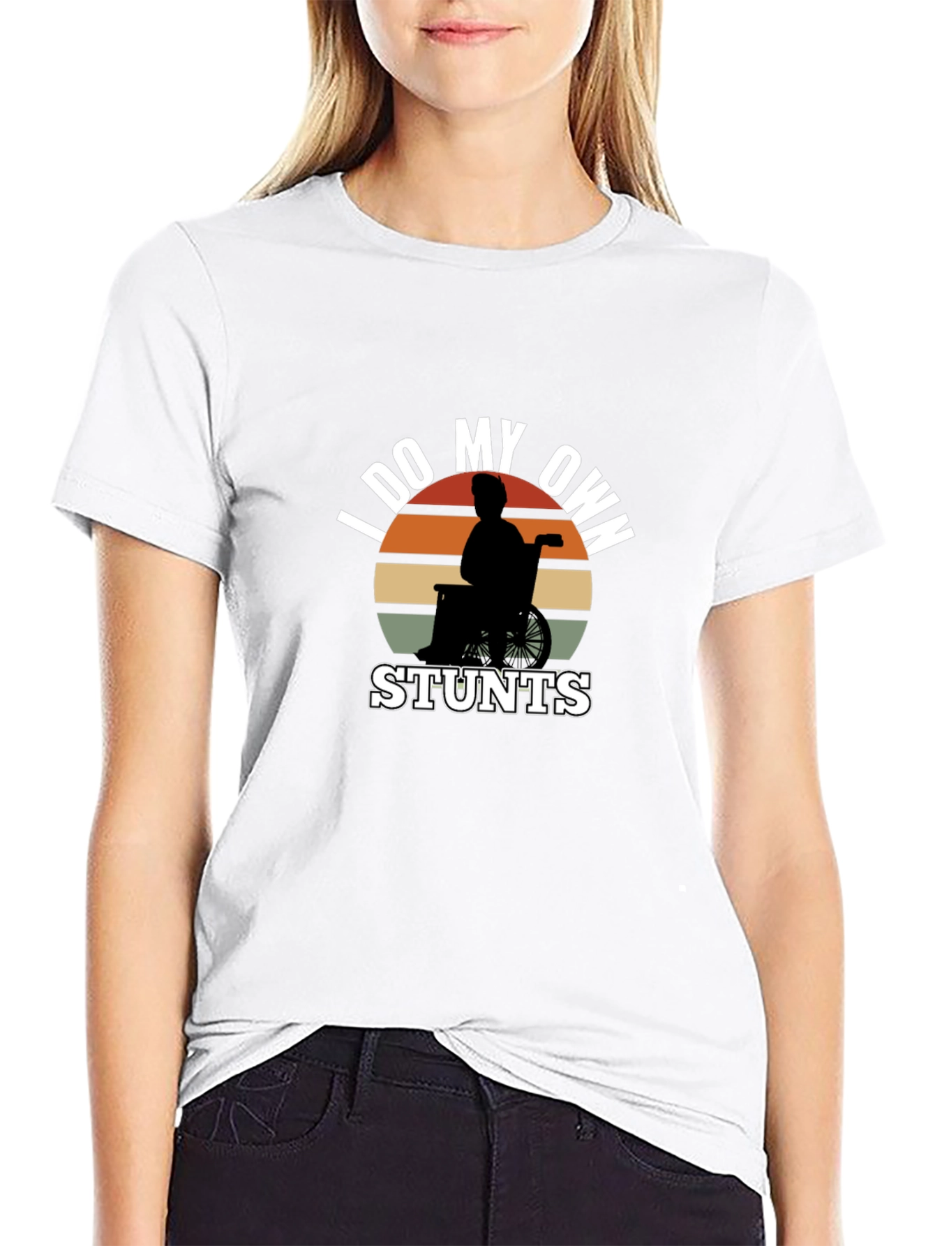 Funny I Do My Own Stunts Wheelchair T-Shirt