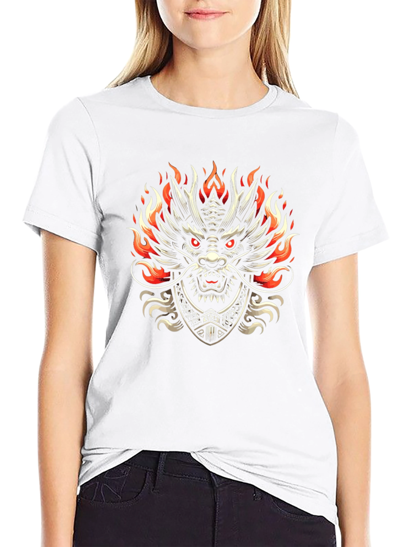 Dragon Graphic Print Black Tee