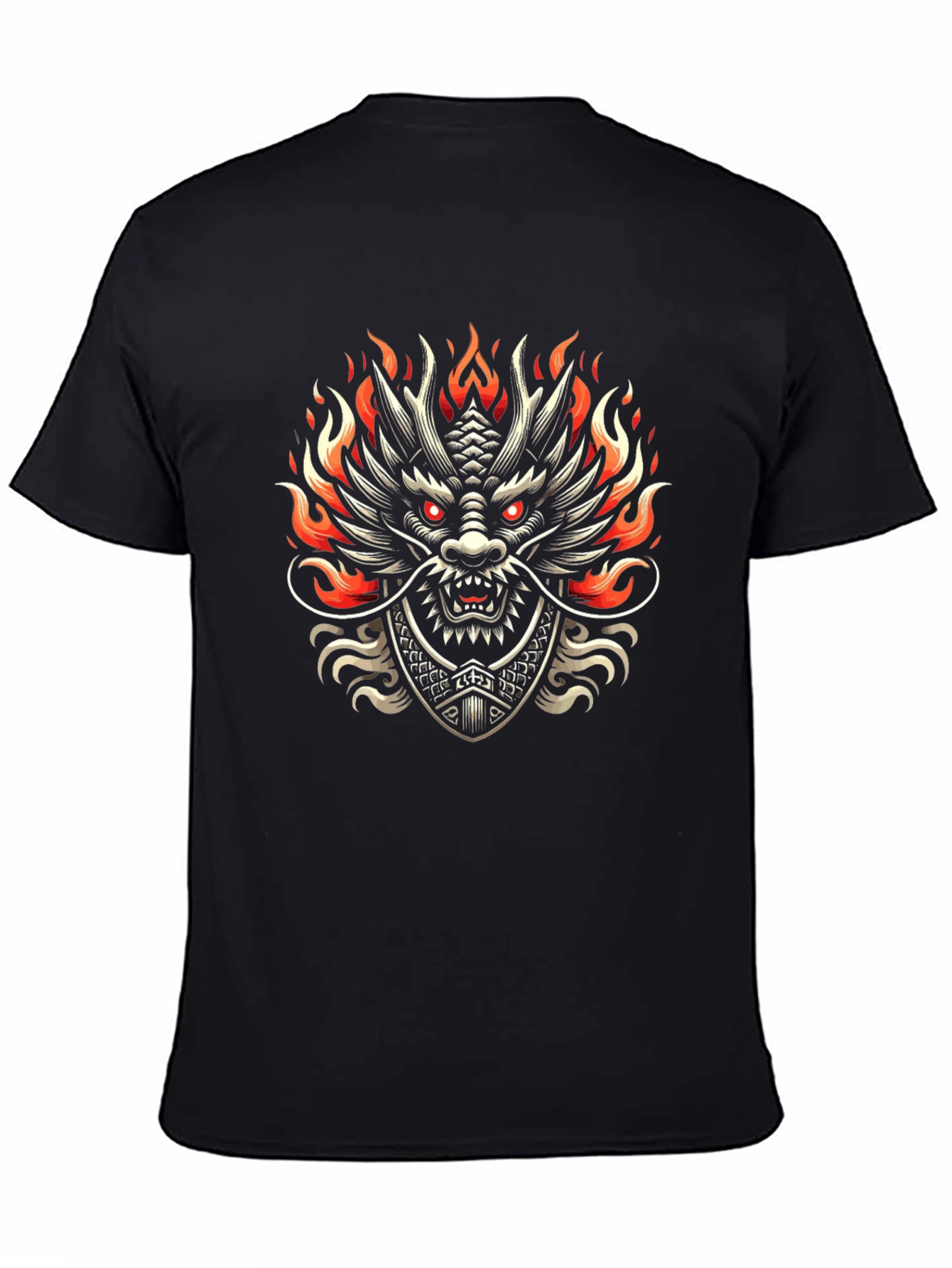 Dragon Graphic Print Black Tee