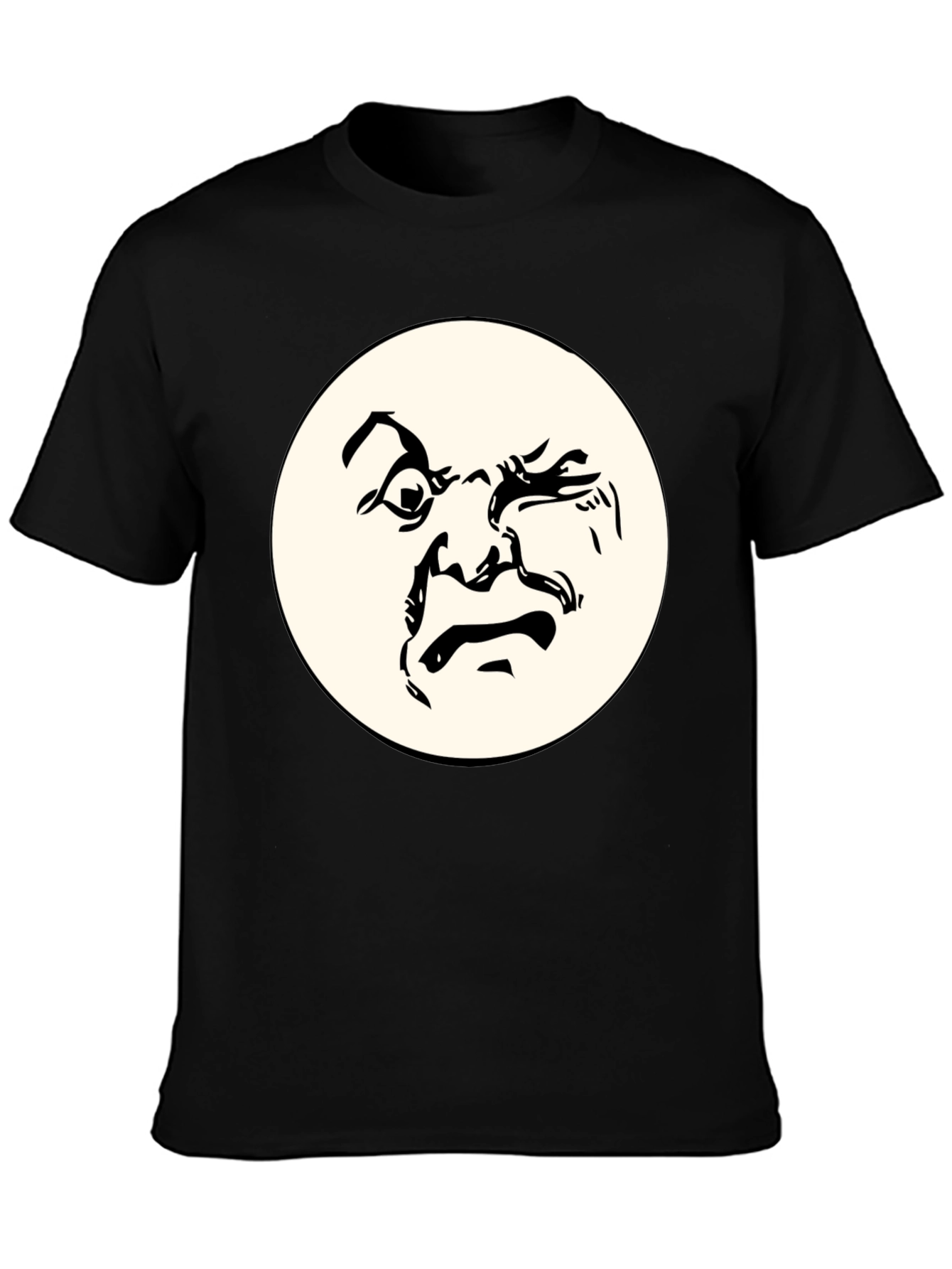 Abstract Face Graphic Black T-Shirt - Unique Design