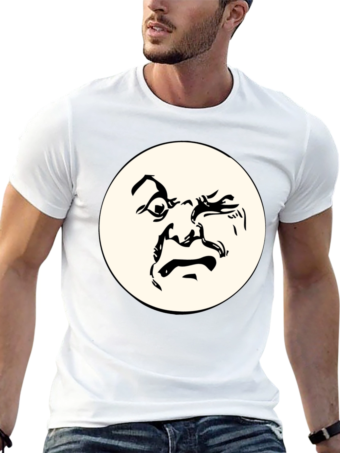 Abstract Face Graphic Black T-Shirt - Unique Design