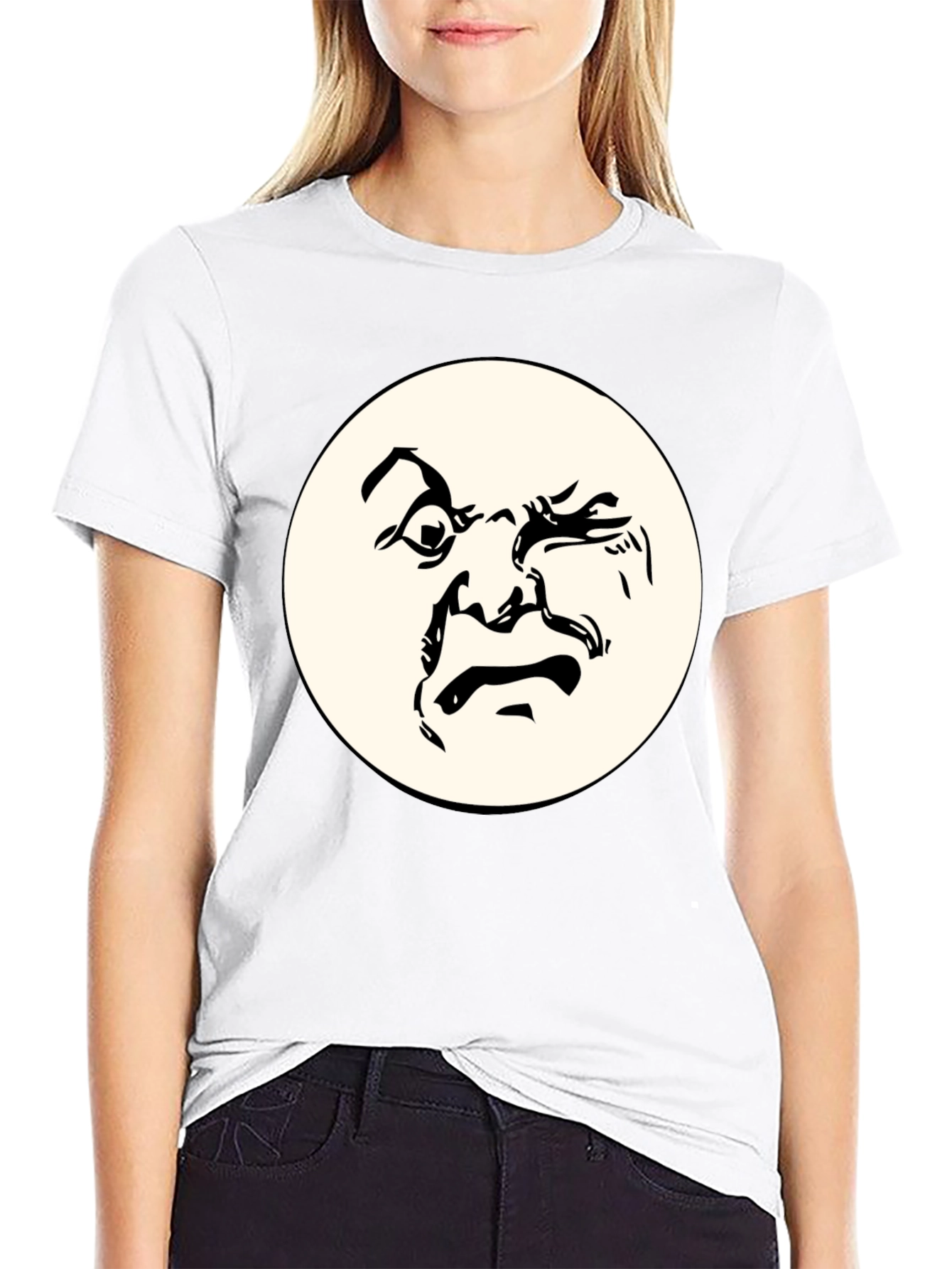 Abstract Face Graphic Black T-Shirt - Unique Design