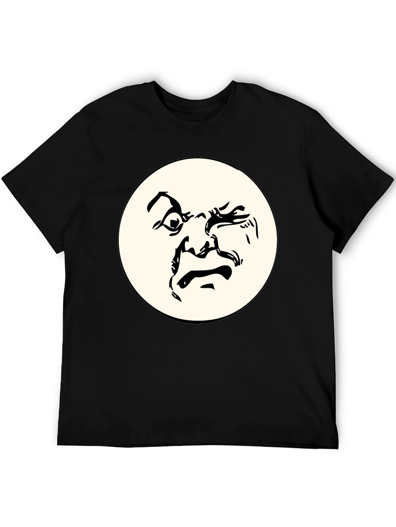 Abstract Face Graphic Black T-Shirt - Unique Design