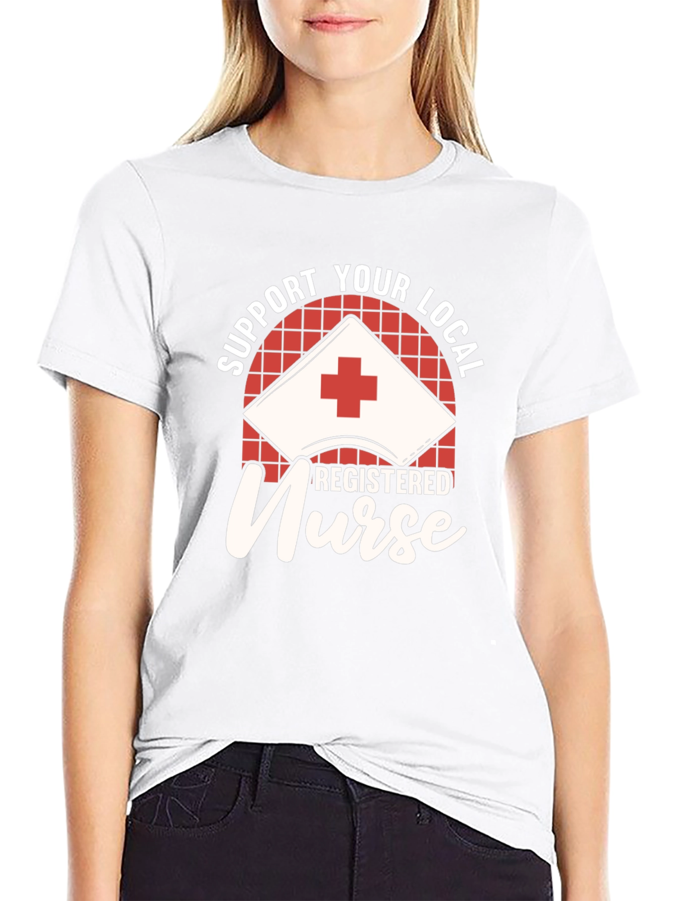 Support Your Local Registered Nurse Black T-Shirt